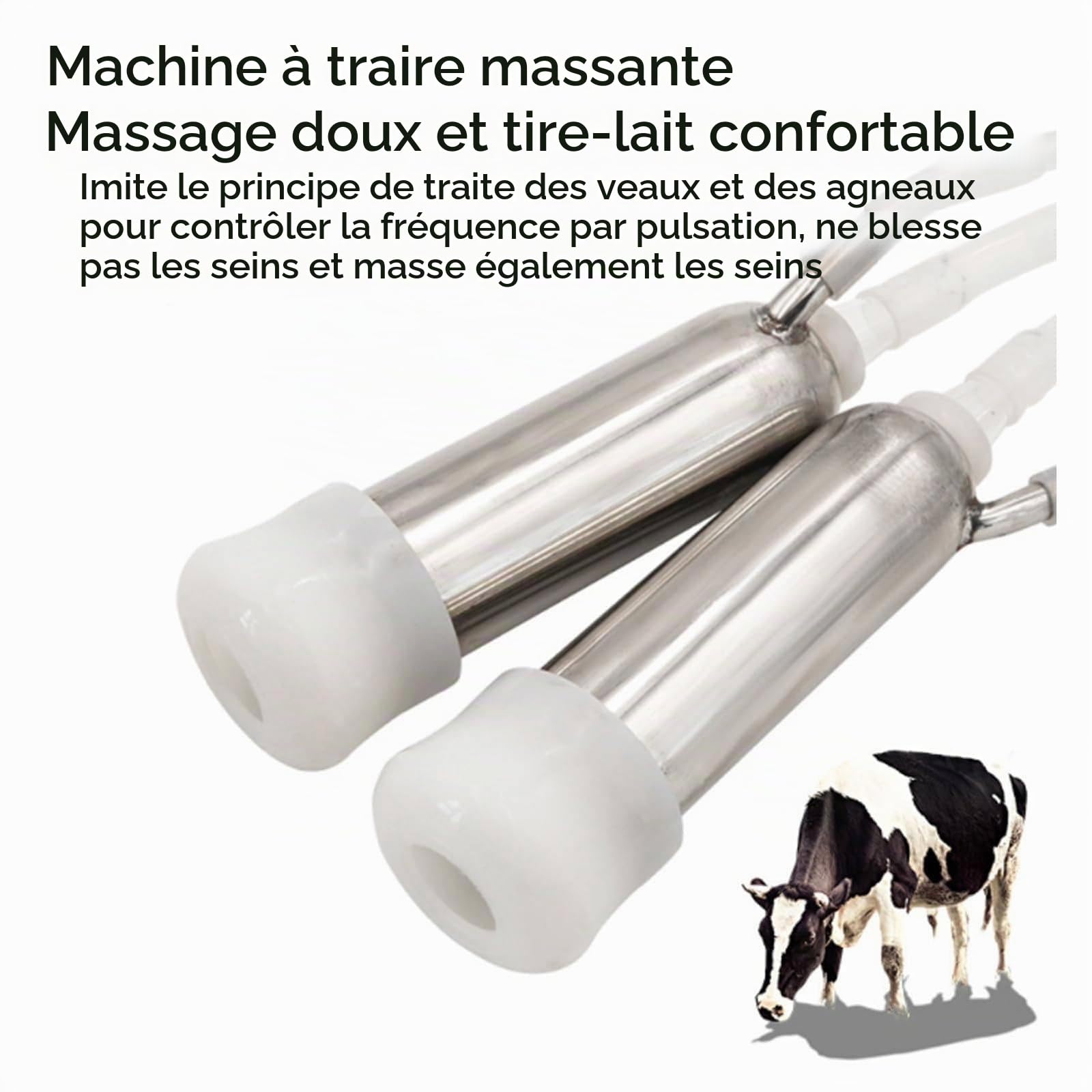 Machine à Traire éLectrique pour Vaches, Trayeuse à Pompe à Vide à Pulsation 3L/5L/10L/14L, ArrêT Automatique Lorsque Le Lait Est Plein, Traite Confortable, pour Famille, Petite Ferme,10L