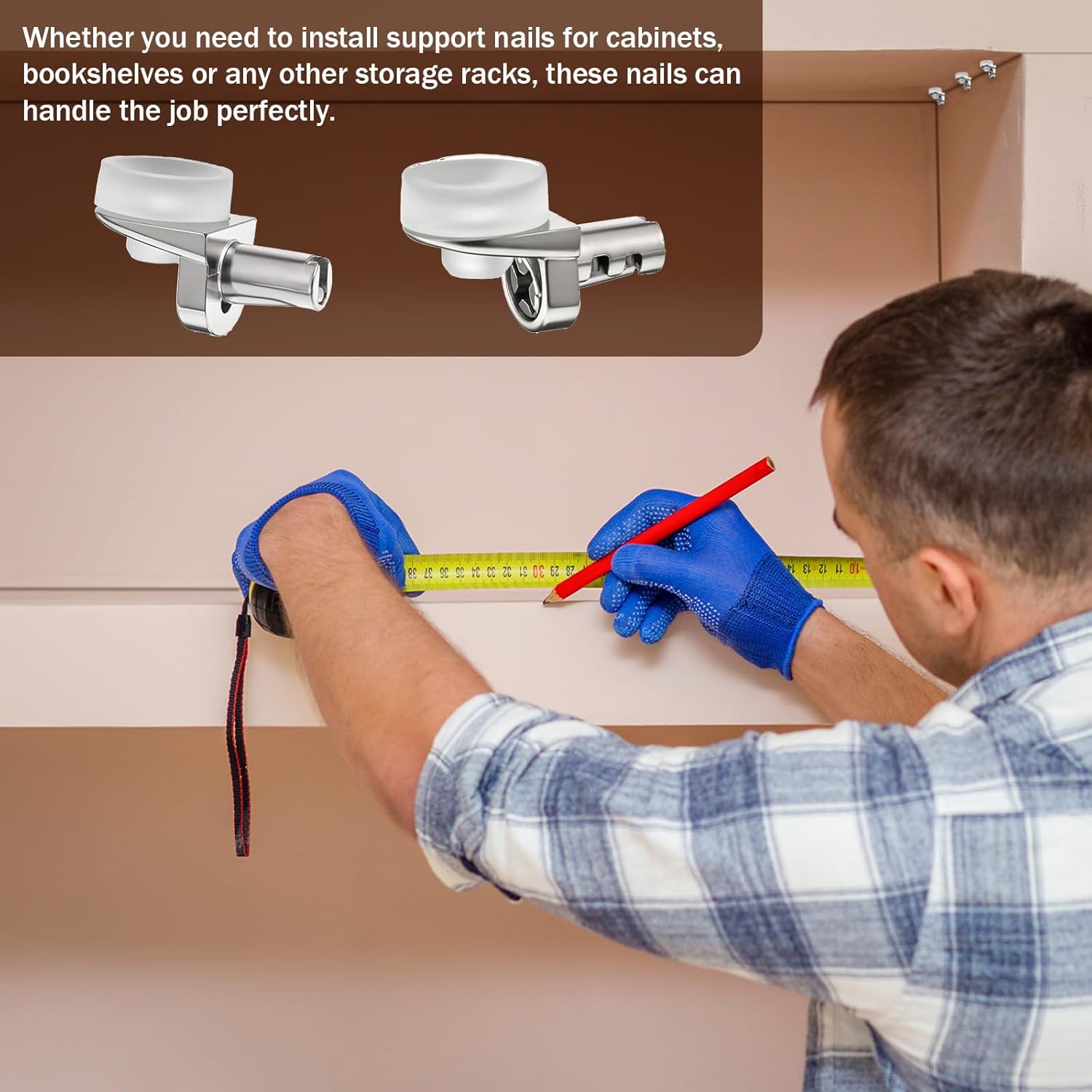1/5 inch 5mm Shelf Support Peg, 20 PCS Support Cabinet Shelf Pins with Suction Cup, Metal Shelfs Clips Shelfs Supports Pegs for Kitchen Bookshelf Wardrobe Shelves Cupboard Adjustable Shelving Holder