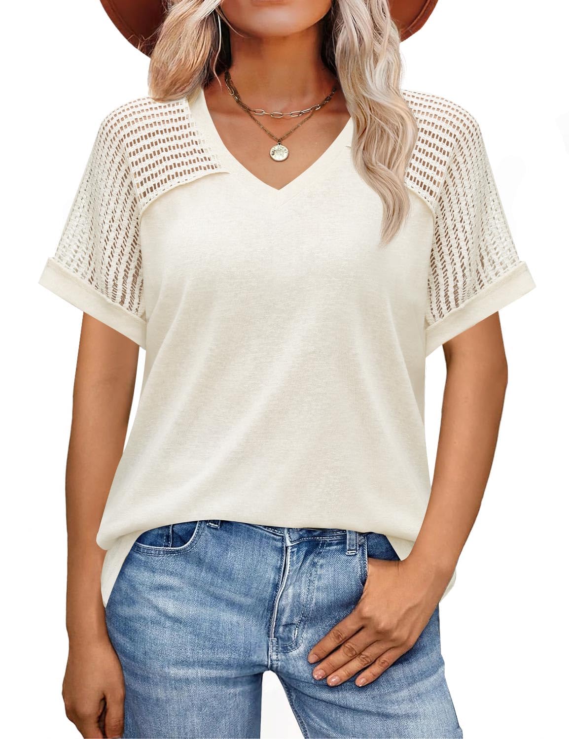 JUSTFASHIONNOW Pigiama da donna con scollo a V casual estivo biancheria