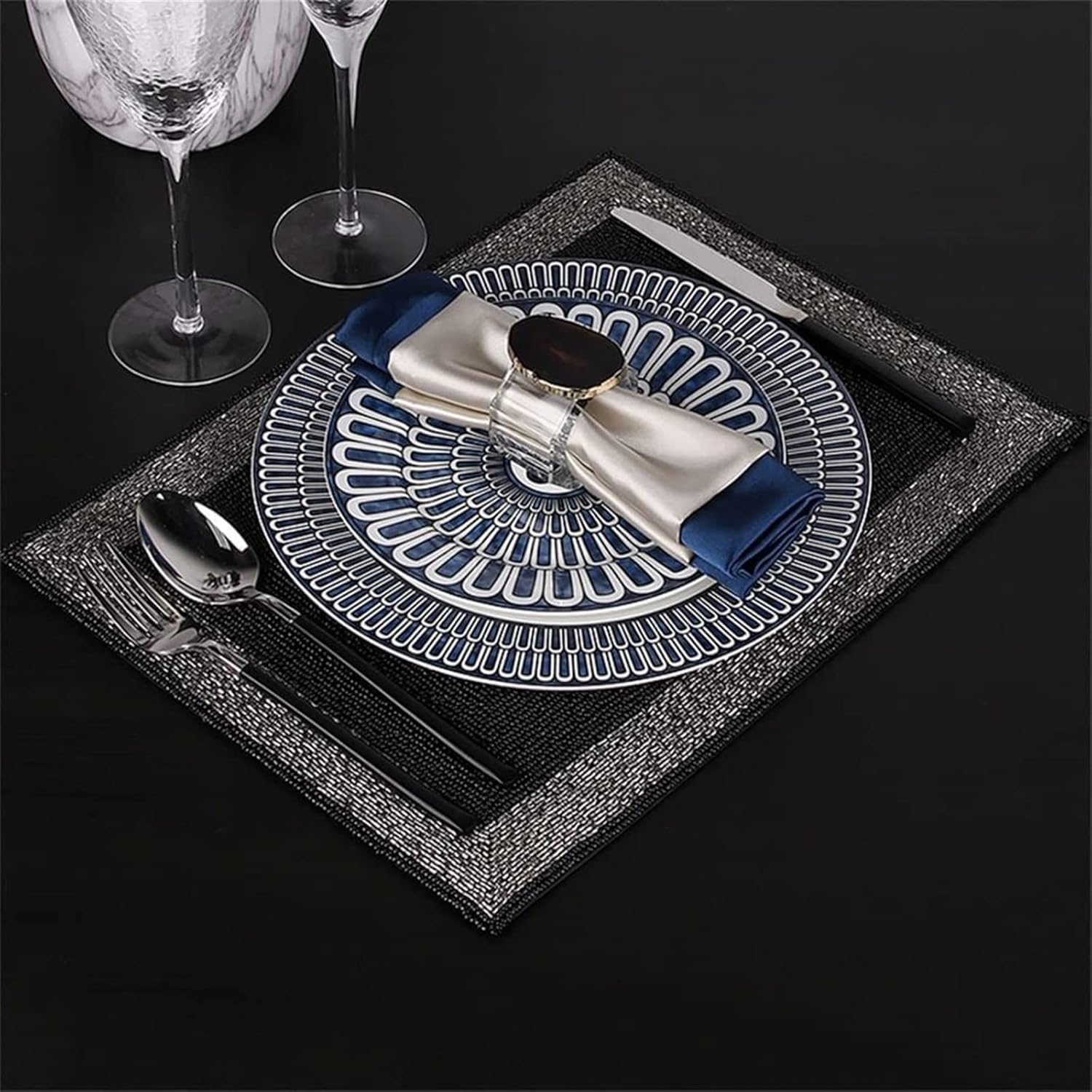 1 Set Tableware Set Dinner Plate Placemat Dinner Plate Plate Combination Table Decoration (A One Size)