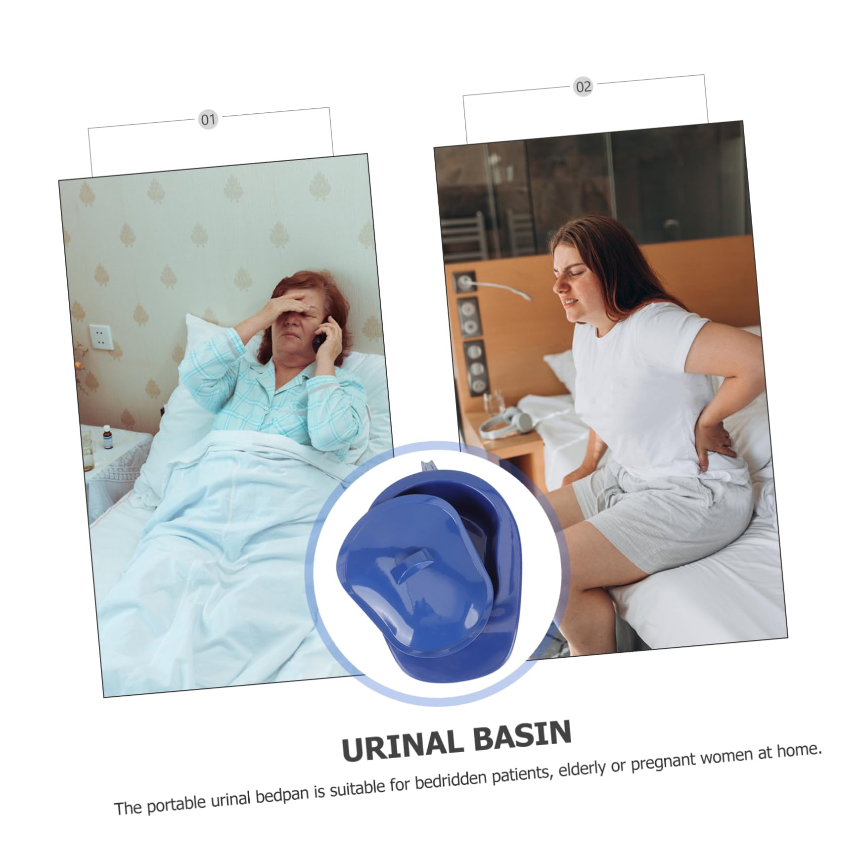 TOVINANNA Portable Pee for Women Urinal Bedpan for Elderly Female Female Urination Device Smooth Edging