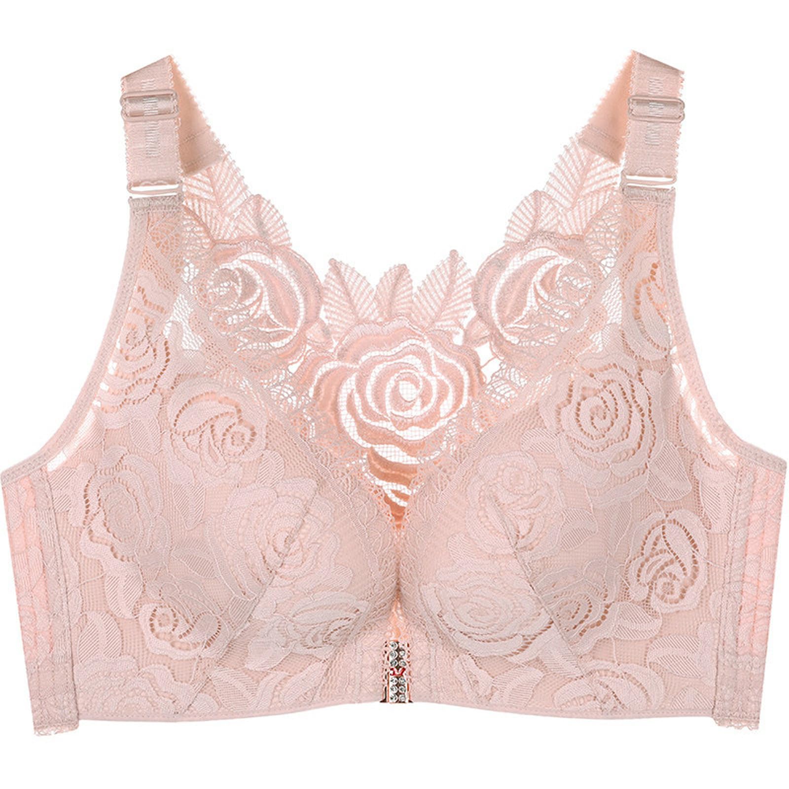 Soutien Gorge sans Armature Push Up Fermeture Devant Femme Soutien Gorge Dentelle Bonnets Souples à Couverture complète Maintien Douceur