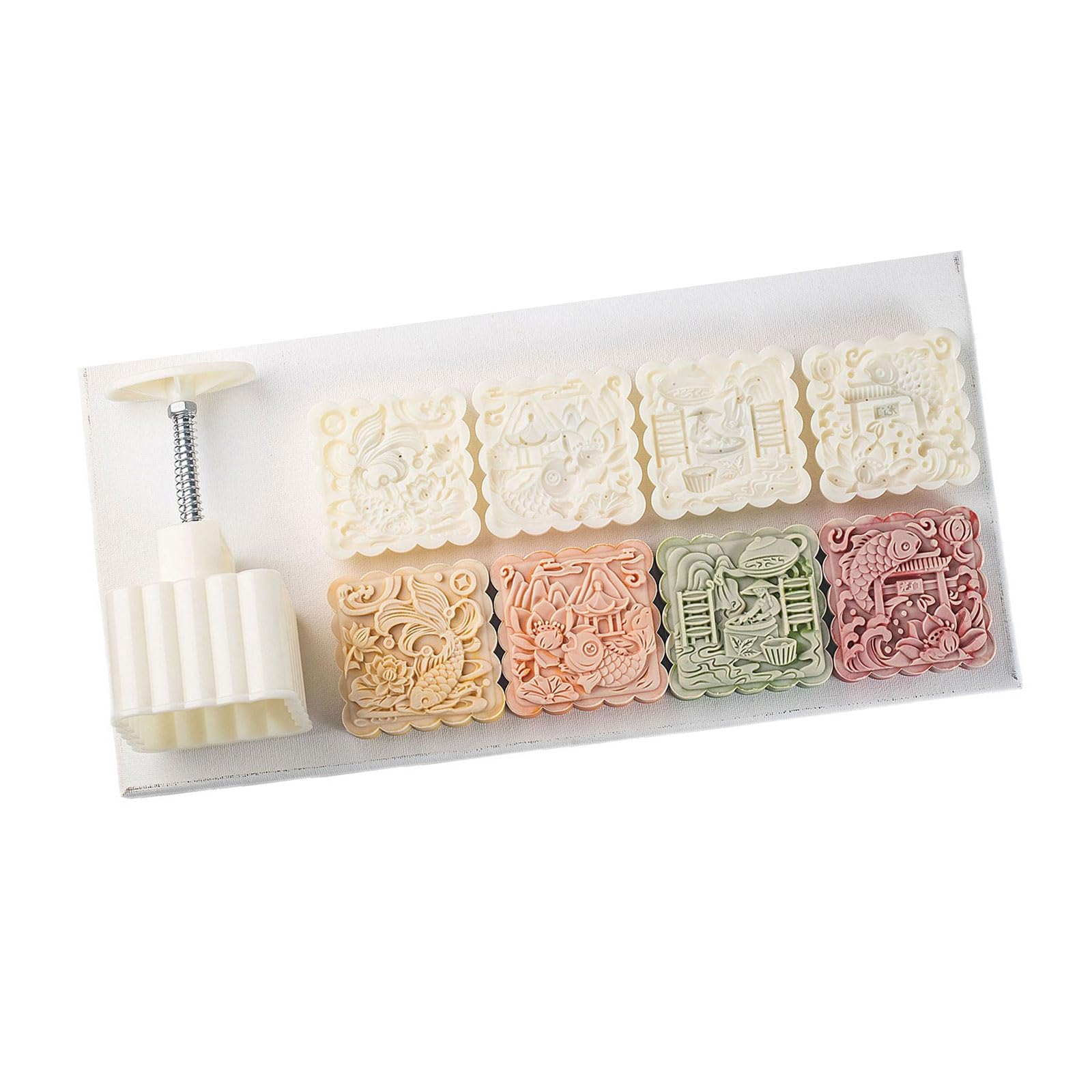 Tsophreniq Cookie Molds Square Fish Pattern Dessert Molds Hand Pressure Maker Baking Tool for MidAutumn Festival Maker