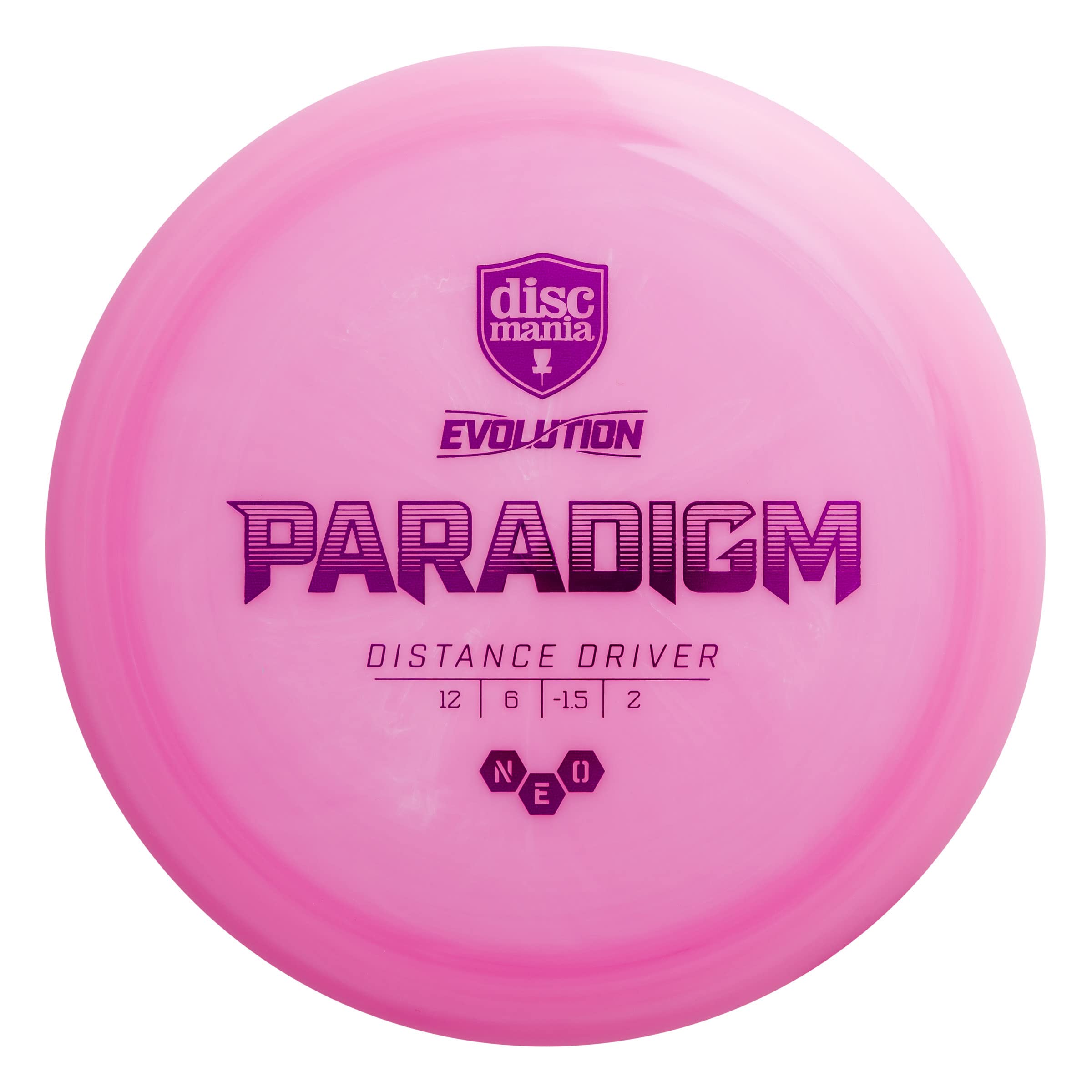 Discmania Evolution Neo Paradigm Distance Driver, Control Disc Golf Driver (Colors Will Vary) (165-169g)