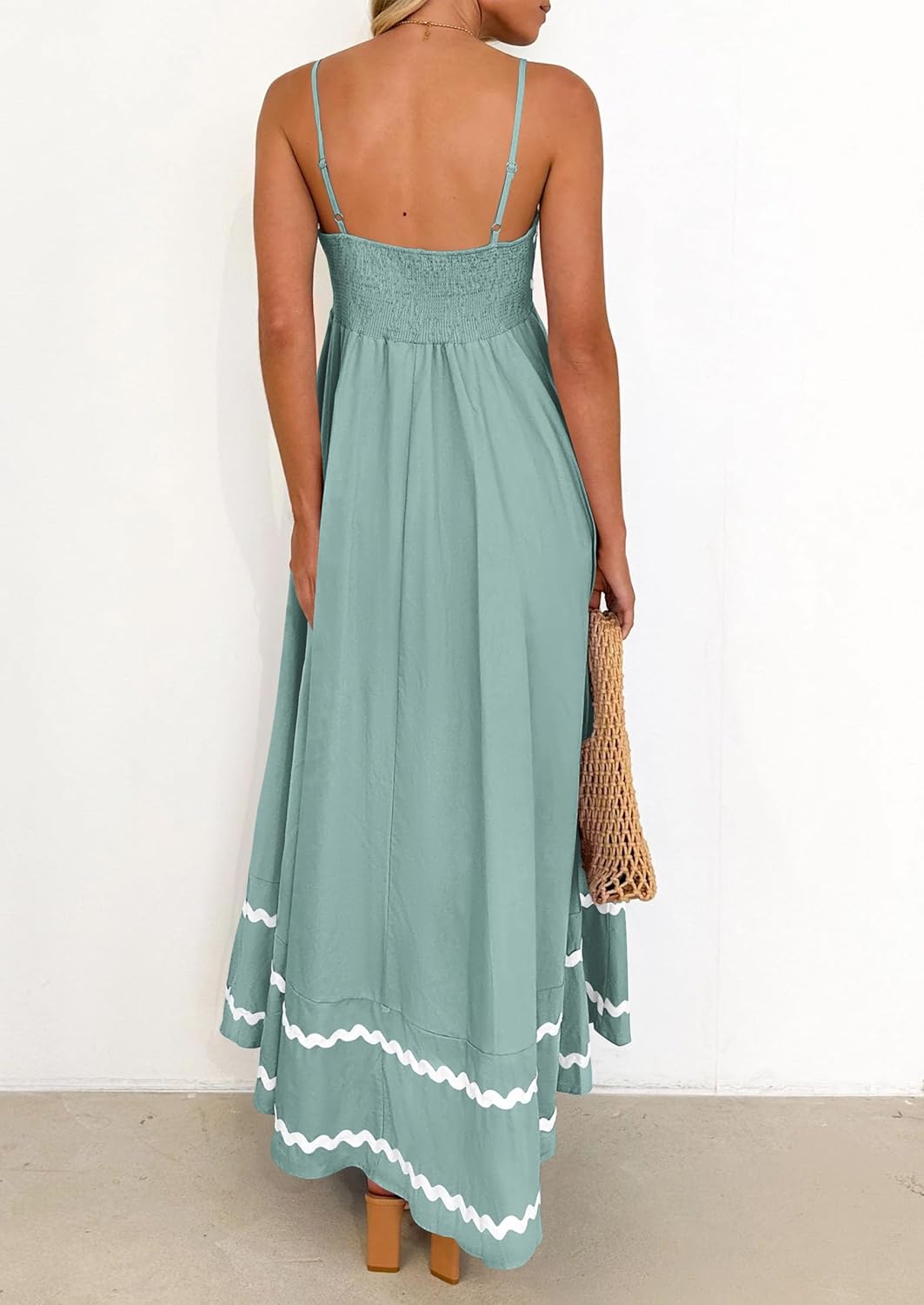 PRETTYGARDEN Women's 2026 Summer Flowy Maxi Dress Casual Sleeveless Spaghetti Strap Ruffle Beach Long Dresses