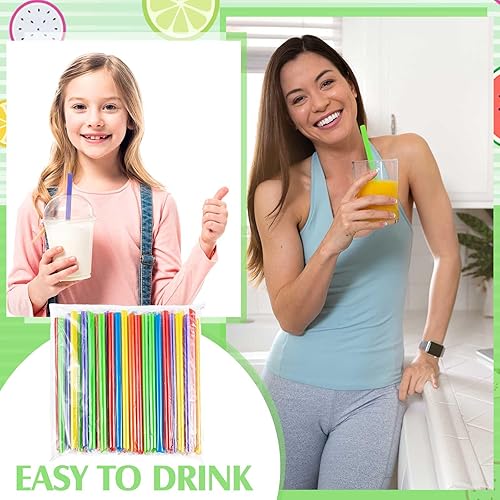 Miniatura 6 de Tessco 3200 pajitas jumbo para batidos, paquete de 32 100 unidades cada una, pajitas Boba de 0.43 x 9.84 pulgadas, pajitas de té de burbujas