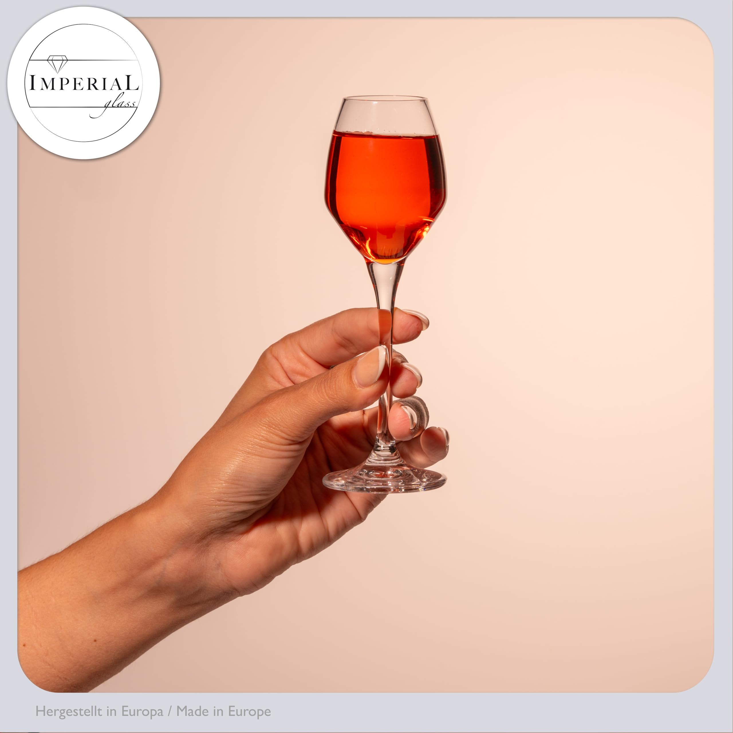 Imperial Rome Lot de 6 verres à liqueur 70 ml – Verre à liqueur avec pied – En verre Crystalline – Passe au lave-vaisselle – Léger et transparent – Forme de tulipe classique