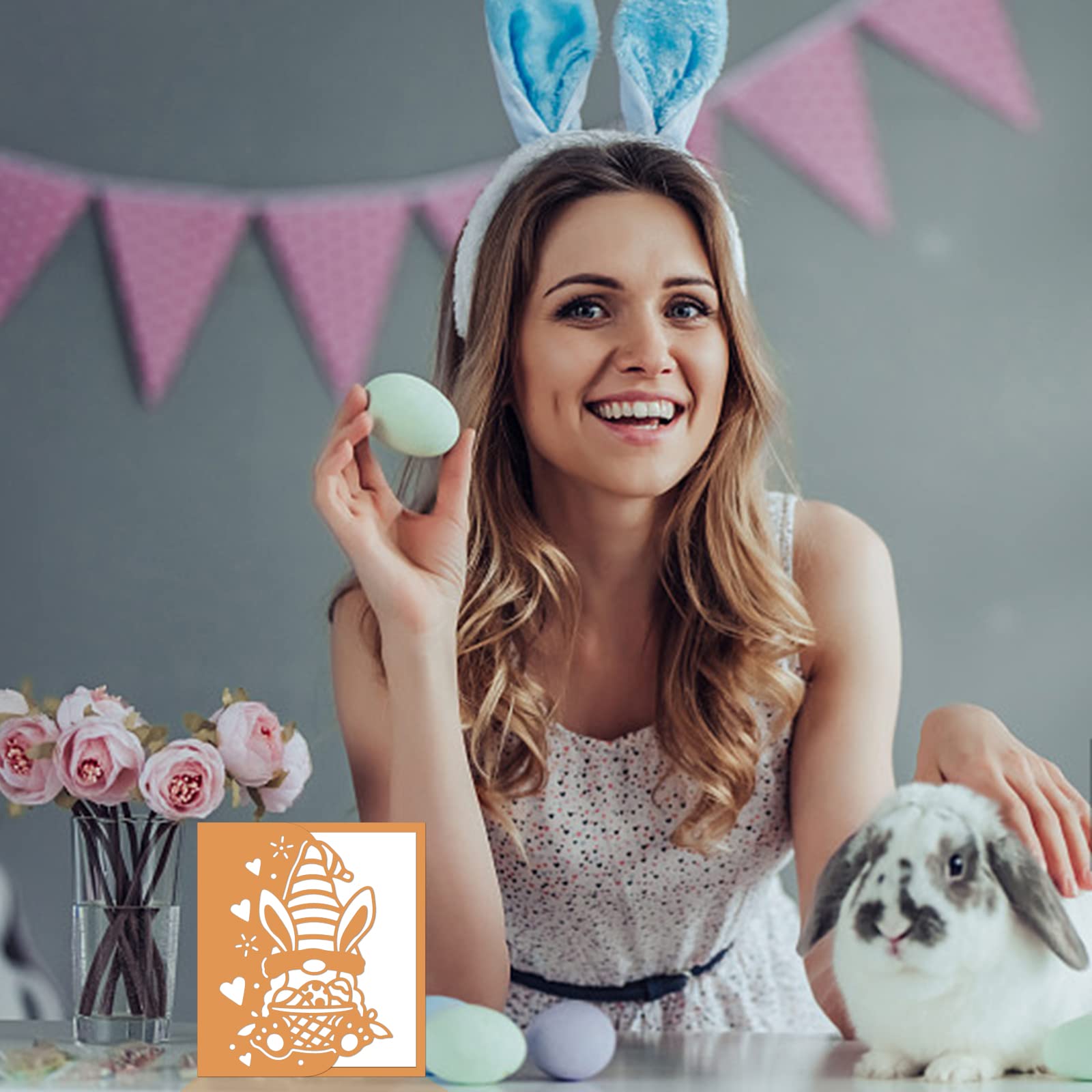 Fustelle Metallo Coniglietto Pasquale 2 Pezzi | Scrapbooking E Biglietti Fai Da Te | Spring Happy Easter