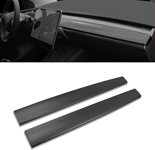 Miniatura 1 de Xotic Tech - Cubierta de panel de consola central, patrón de fibra de carbono mate, compatible con Tesla Model 3 2017 en adelante y modelo Y 2020 en