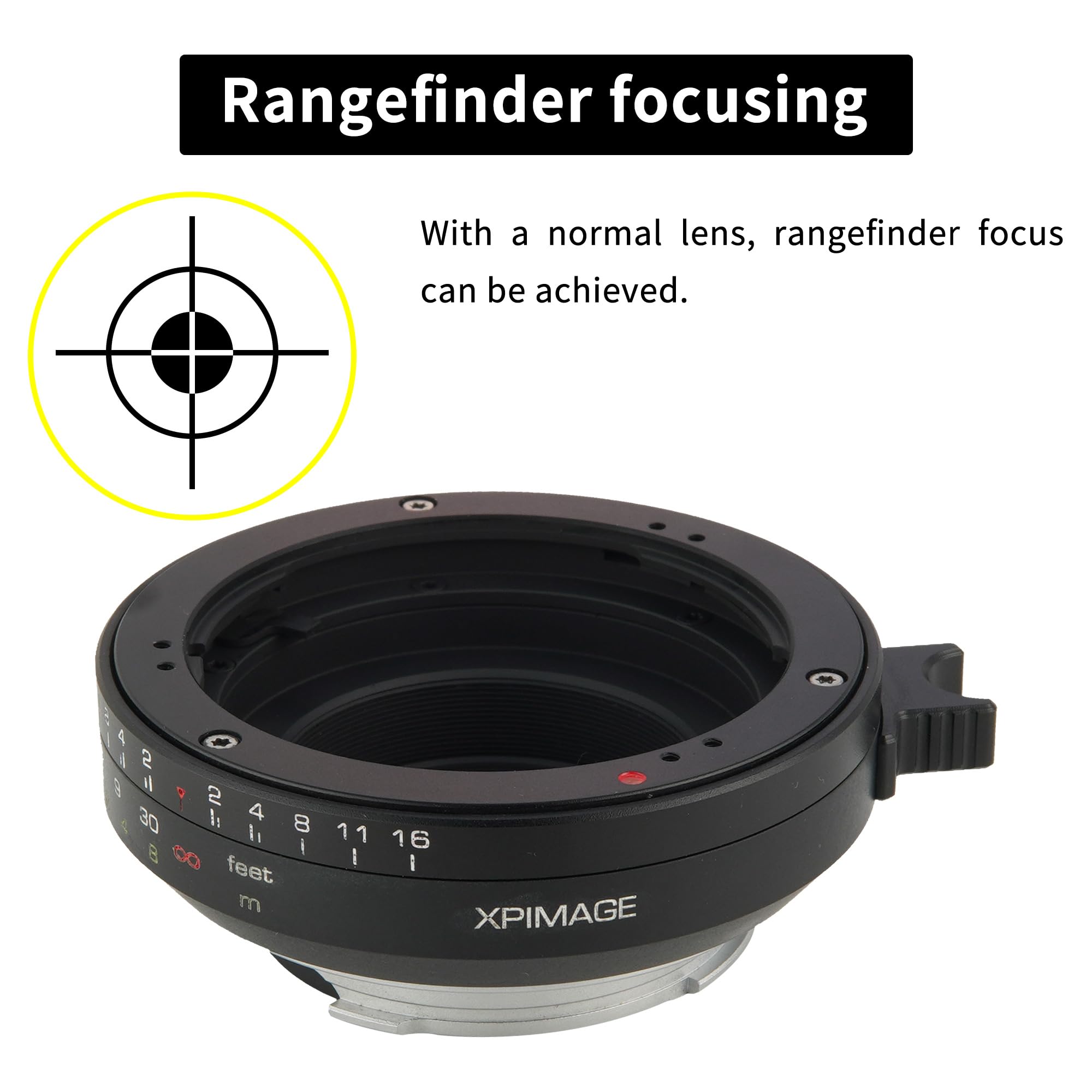 XPIMAGE Lens Mount Adapter Ring with Rangefinder Focus and Macro Extension for Olympus OM Lens to Leica M Camera