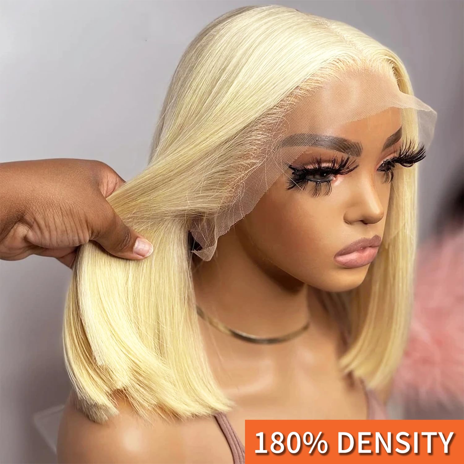 Blonde Bob Wig Human Hair Short Bob Wigs For Women 613 Bob Wig Human Hair Glueless 180 Density 12 Inch 13x4 HD Frontal Lace Straight Lace Front Wig - Image 2