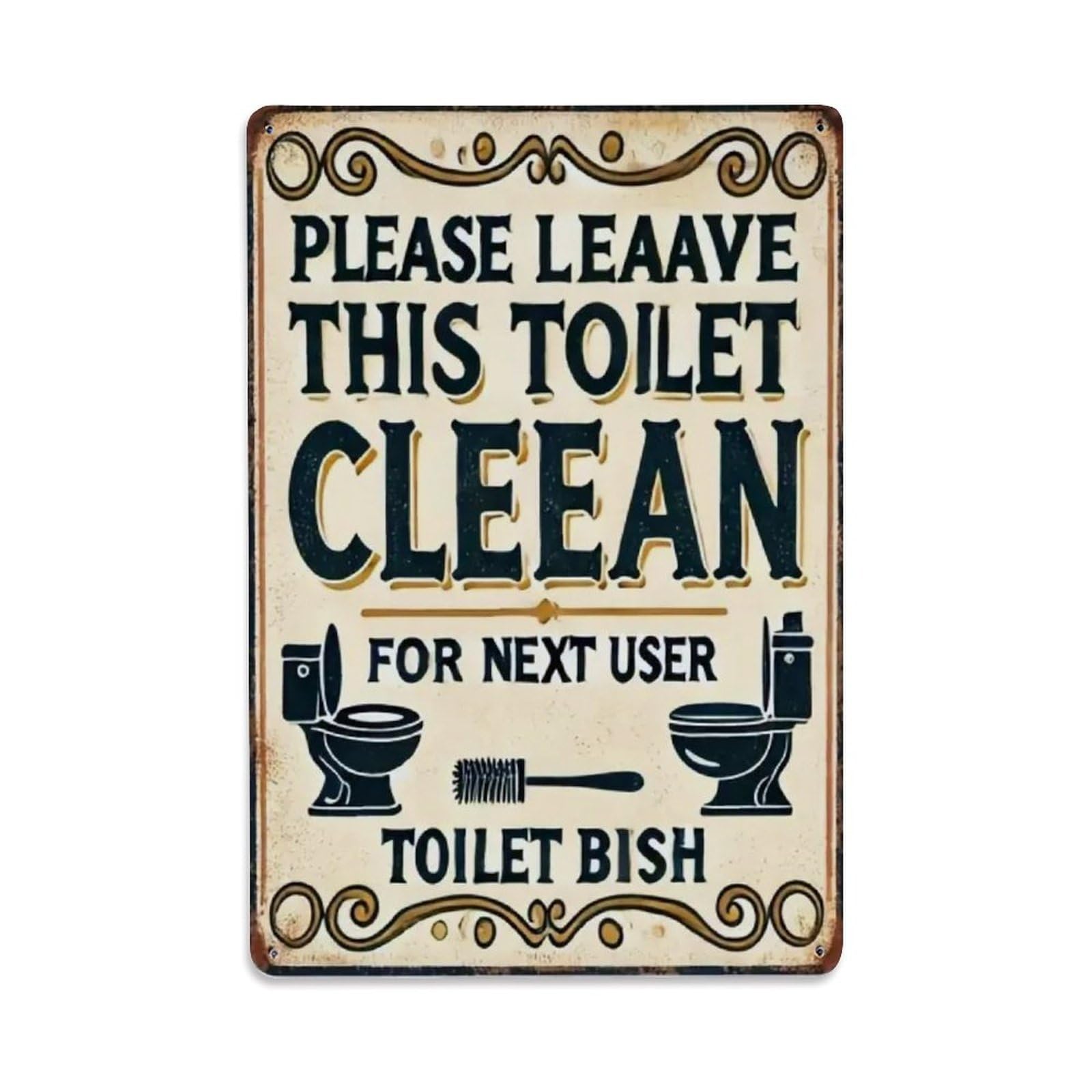 Please Keep The Toilet Clean Tin Sign Vintage Metal Sign Home Bar Garden Wall Decor Metal Poster 8x8 Inch