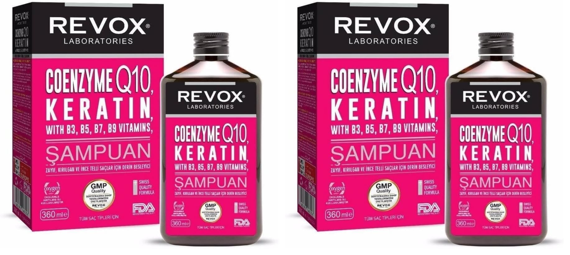 REVOX Coenzyme Q10 Şampuan 360 ml (2 paketi)