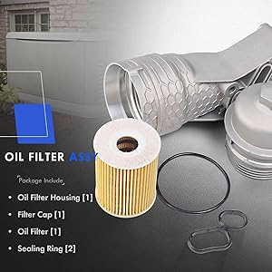 26300-3LAA0 Upgrade Aluminum Oil Filter Complete Assembly Kit Fit for Hyundai Palisade 2020-2024 Genesis G80 2017-20 for Kia Telluride 2020-2024 for Kia Sorento Cadenza Sedona 2017-21,OEM-263003LAA0