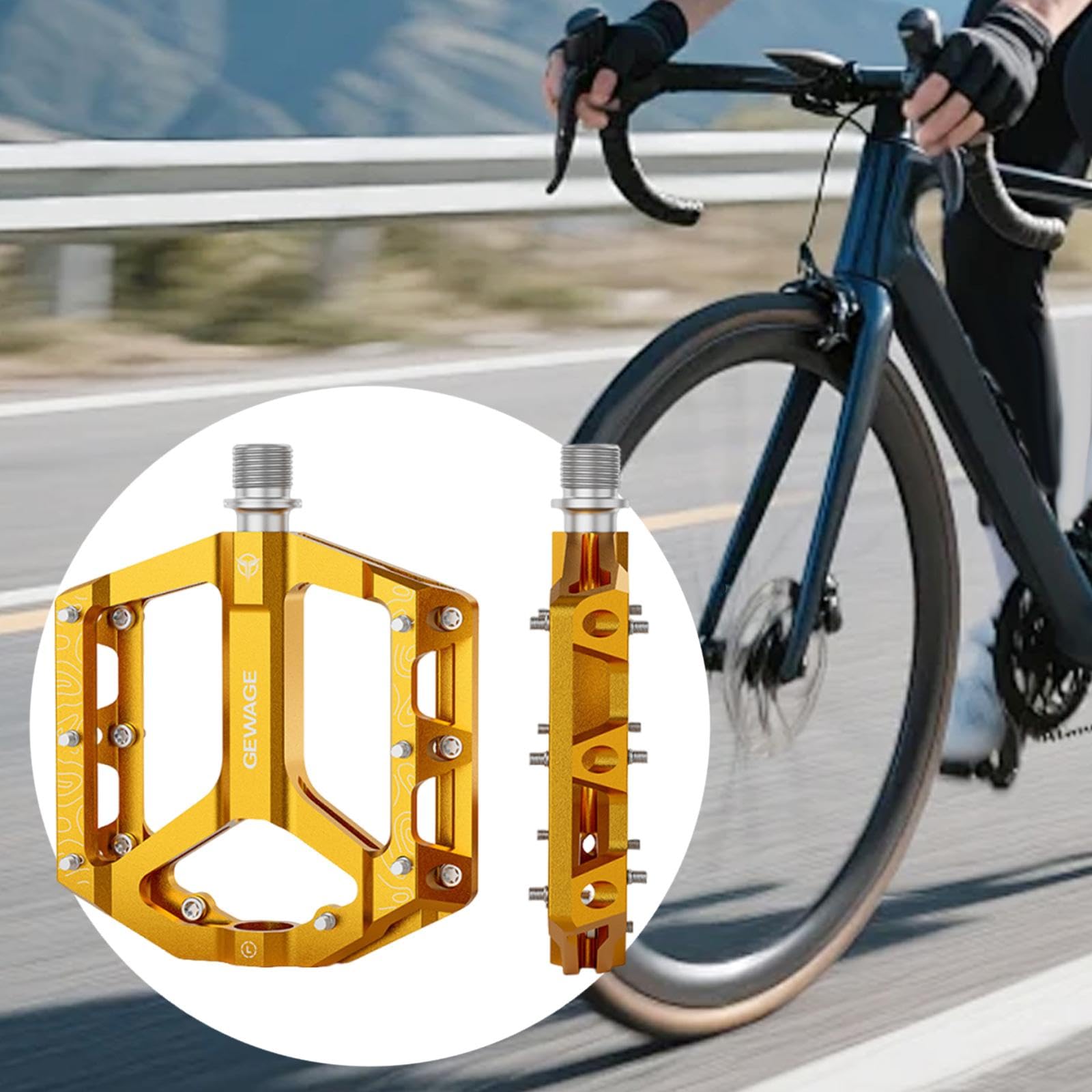 2 Pedales de Bicicleta de Montaña, Repuesto Profesional Antideslizante, Fácil Instalación para BMX Y Carretera.