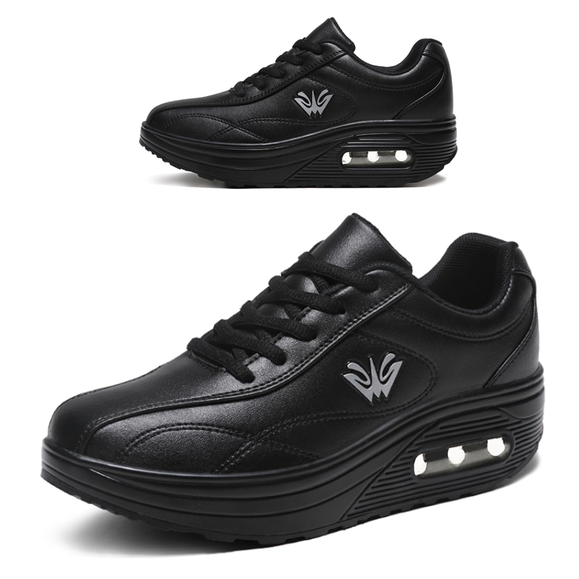 RUIDENG Platform Sneakers for Women Air Cushion | Walking Shoes Women Comfortable All Day | Thick Rocker Bottom
