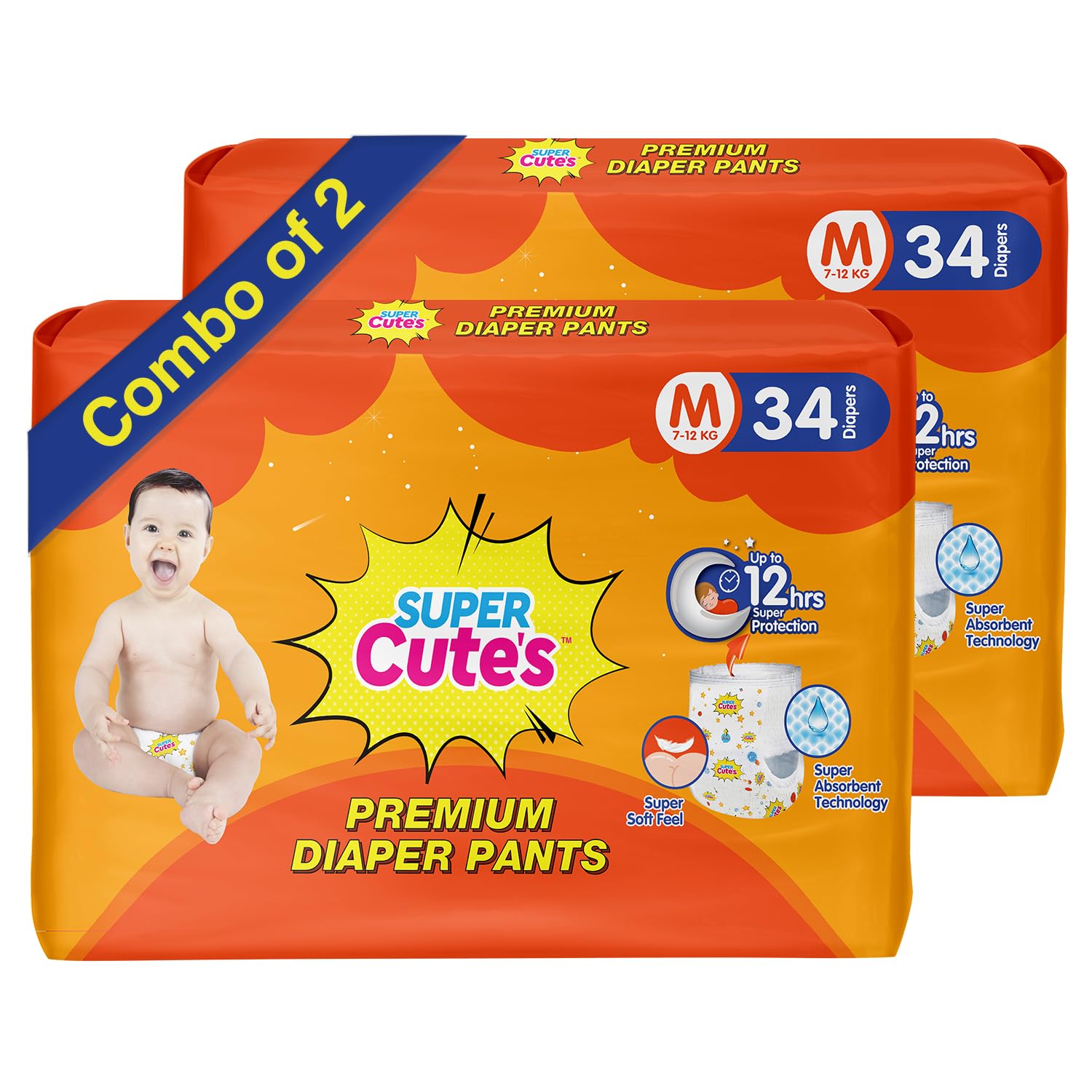 Wonder Pullups Diaper Pants (Medium) | Super Soft and Rash Free Diapers| Protection upto 12 hours with No Leakage - Unisex Baby,Pack of 64