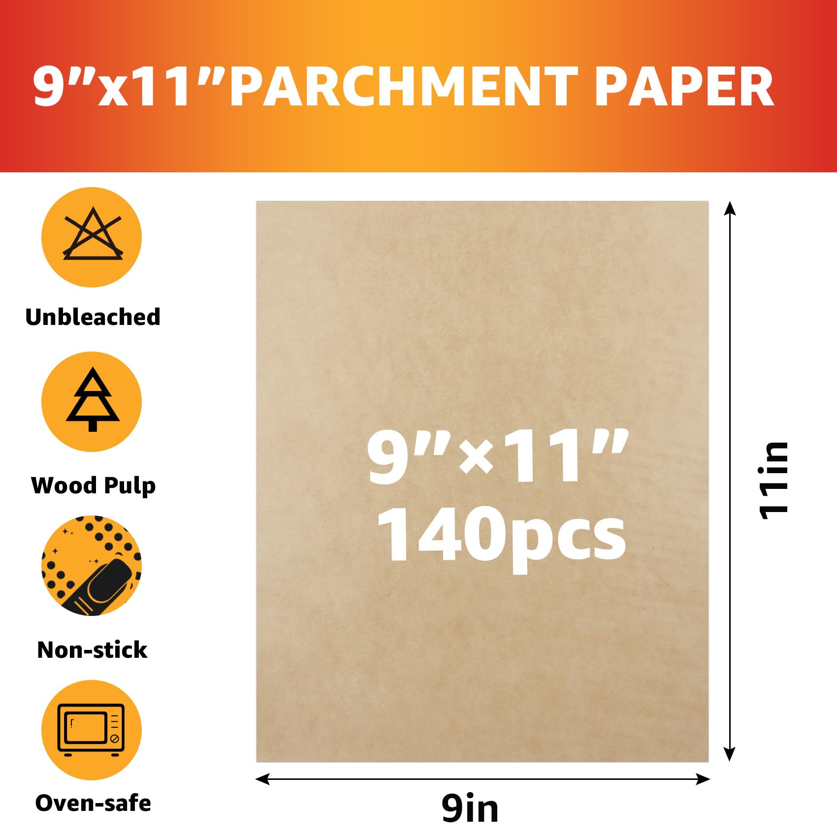 Disposable Air Fryer Liners - 100 Pack 11x11 Inch Parchment Paper Sheets | Non-Stick Basket Liners