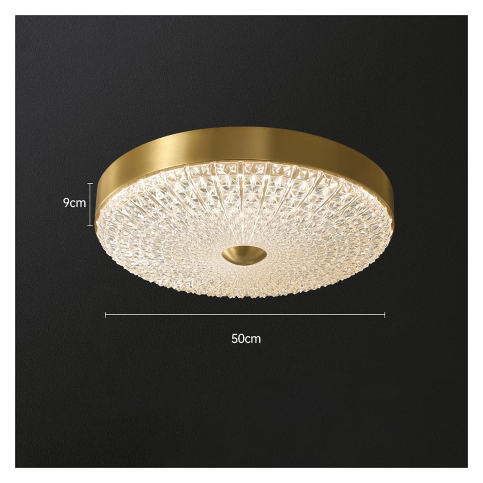 Lampa sufitowa Wszystkie miedziane lampy sufitowe LED nowoczesna okrągła lampa do sypialni prosta czysta miedź restauracja przejście balkonowe lampy plafony (rozmiar: 50 cm)