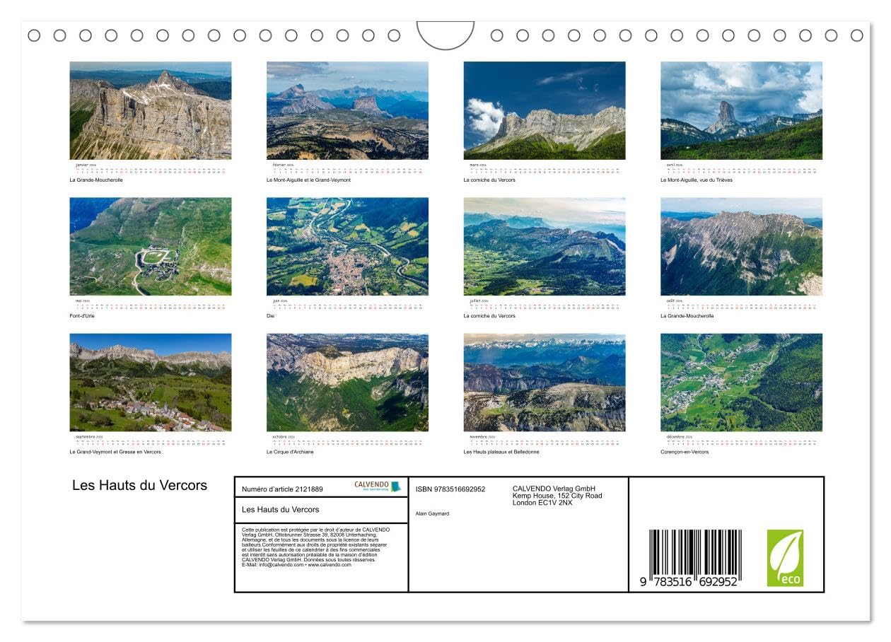 Les Hauts du Vercors (Calendrier mural 2026 DIN A4 vertical), CALVENDO calendrier mensuel: À la découverte des Hauts-Plateaux du Vercors