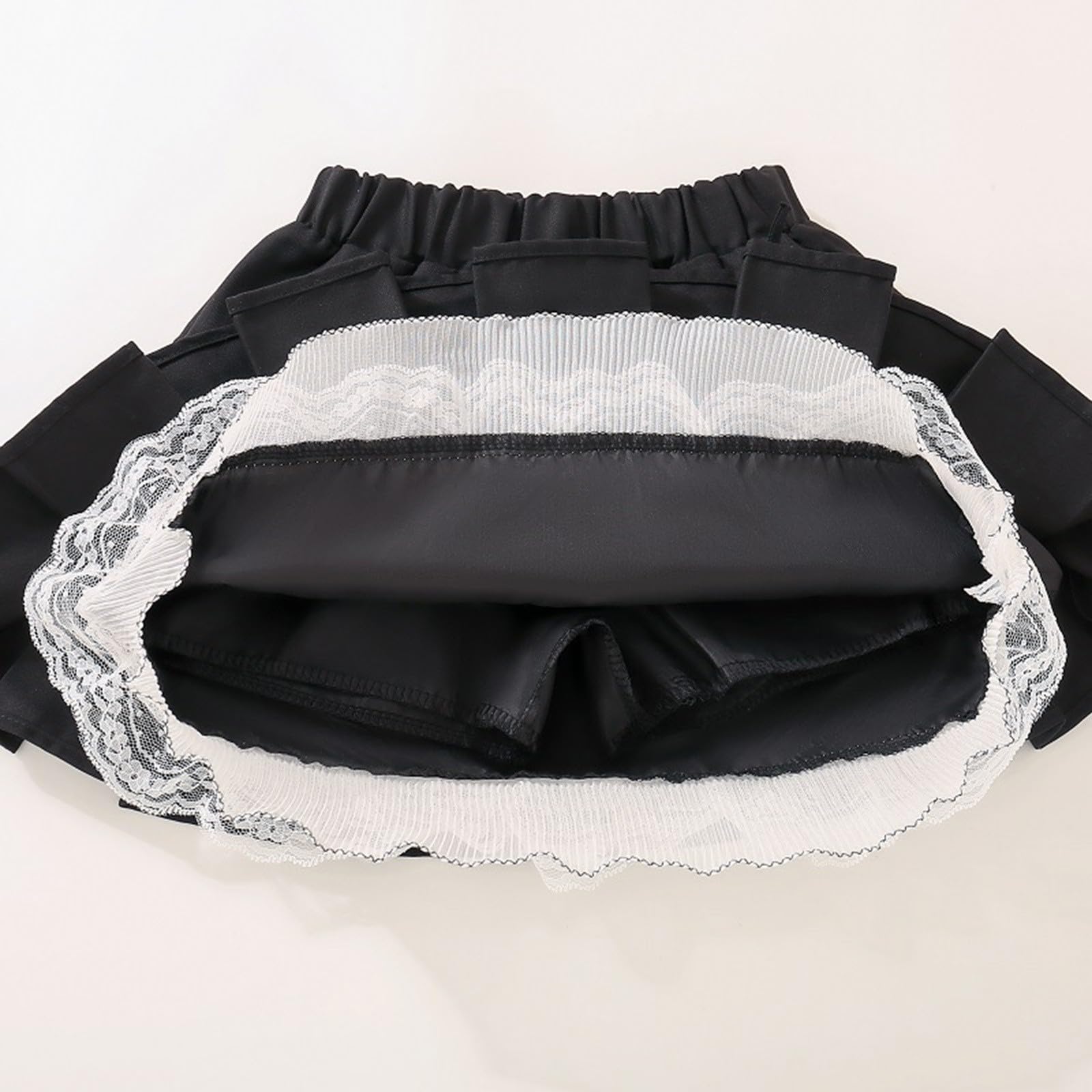 Faldas plisadas acampanadas para niñas con pantalones cortos, cintura alta, elástica, casual, acampanada, para tenis, patinadora