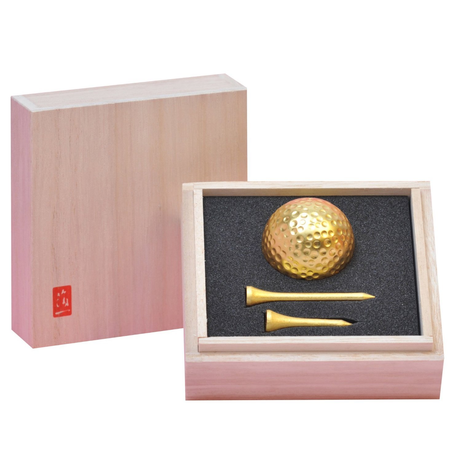 Amazon.co.jp: 箔一 ゴルフボール&ティーセット シングル ゴールド 