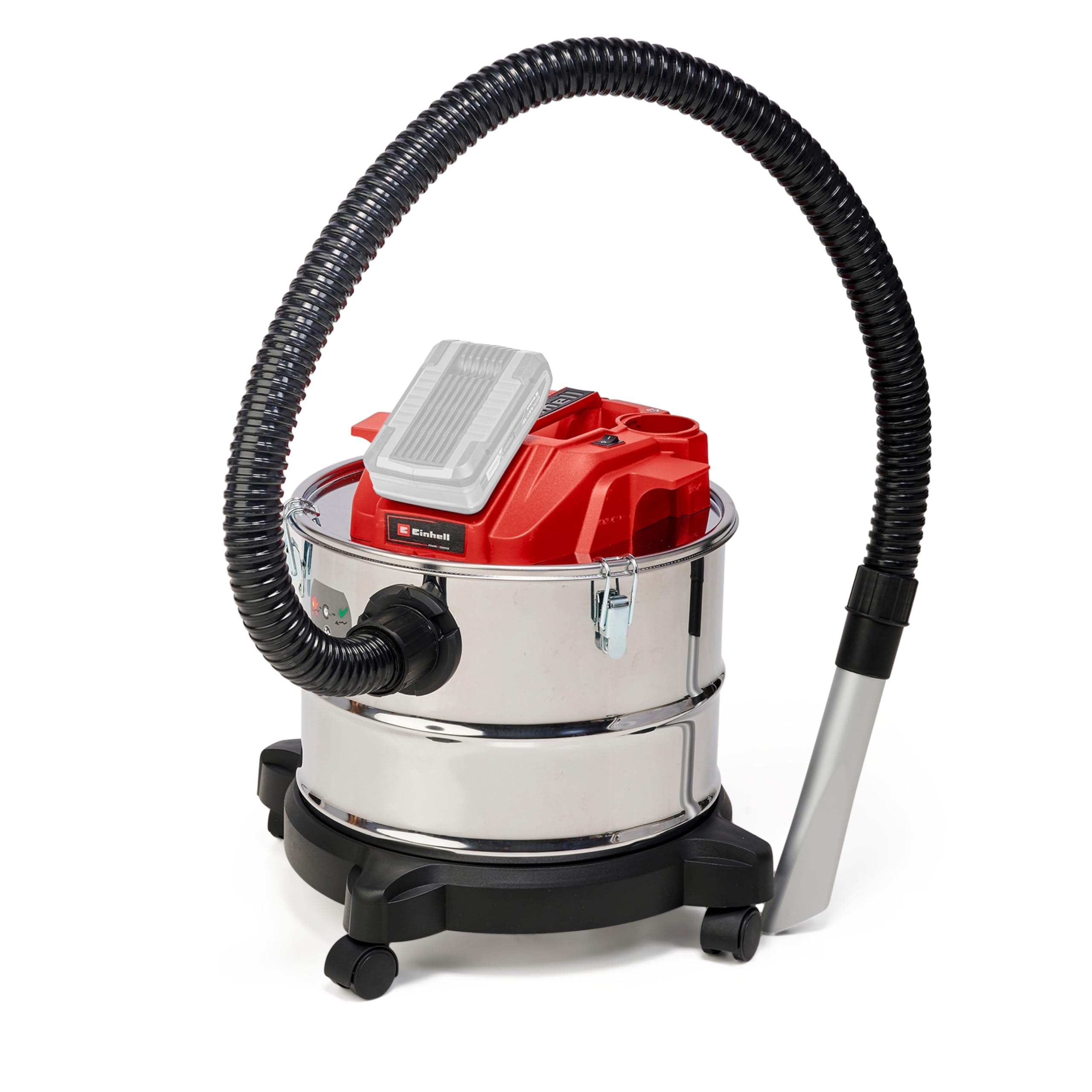 Einhell Aspiracenere a batteria TE-AV 18/15 Li C-Solo Power X-Change (Li-Ion, 18V, 100 mbar, Contenitore di raccolta da 15 L, Sistema di pulizia del filtro, Consegna senza batteria e caricatore)