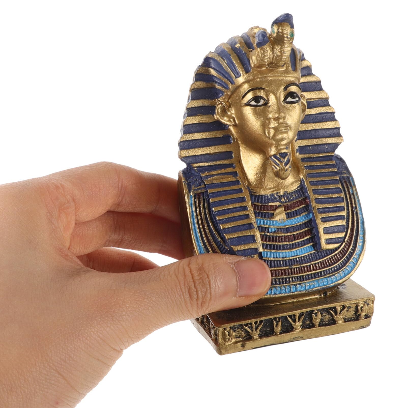CLISPEED Statue de Pharaon Égyptien Statue de Buste Pharaon en Résine Ancien Roi Égyptien Figurine Sculpture Décorative Collection Décor Bureau à Domicile