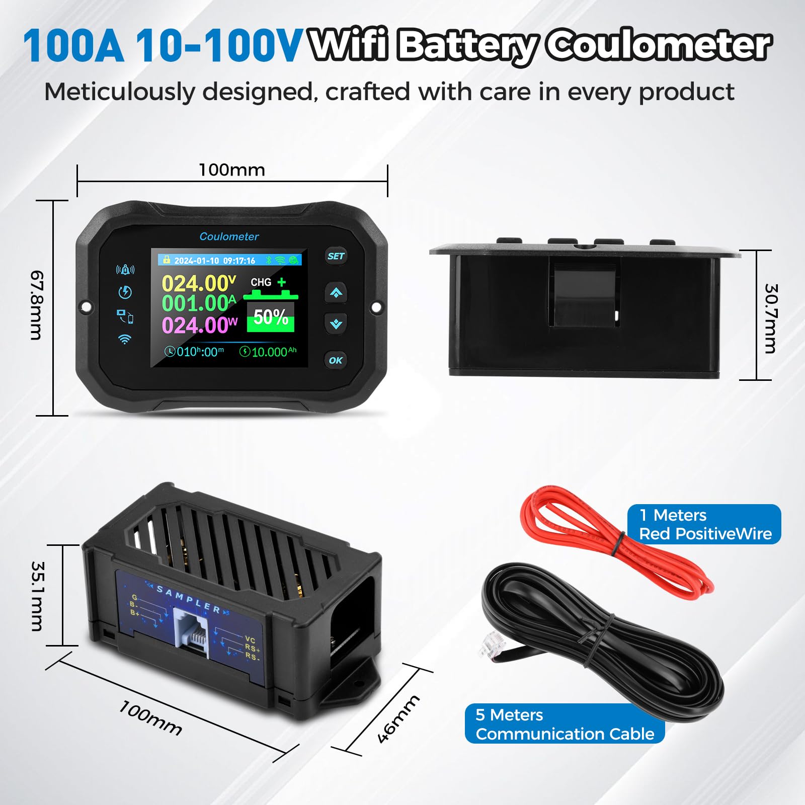100A MPPT güneş şarj regülatörü 12V 24V 36V 48V LCD ekran kurşun-asit/lityum içi