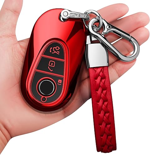 Miniatura 5 de Autophone Funda para llavero de Mercedes Benz con llavero TPU suave de protección de 360 grados para Mercedes Benz Clase S Clase E Clase E 2020-2022