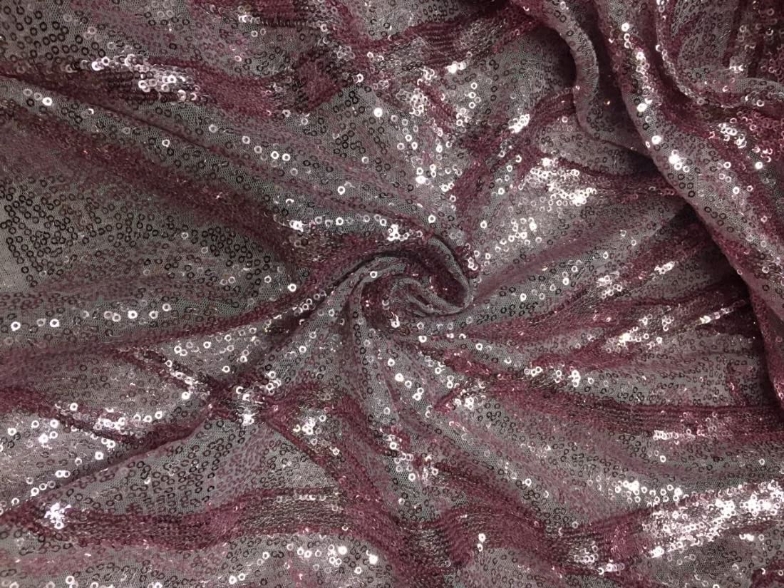 Lycra Net Fabric with Sequence Onion Pink Color 58'' Wide FF20[1] by The yad