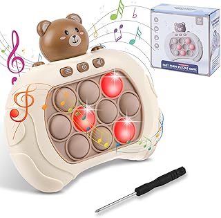 Ainiv Pop it Fidget Toy, Quick Push Game, Puzzle Game Machine, Game Controller, Bubble Sensory Fidget Toy with Music, Electronic Sensor Game for Early Development and Concentration Training