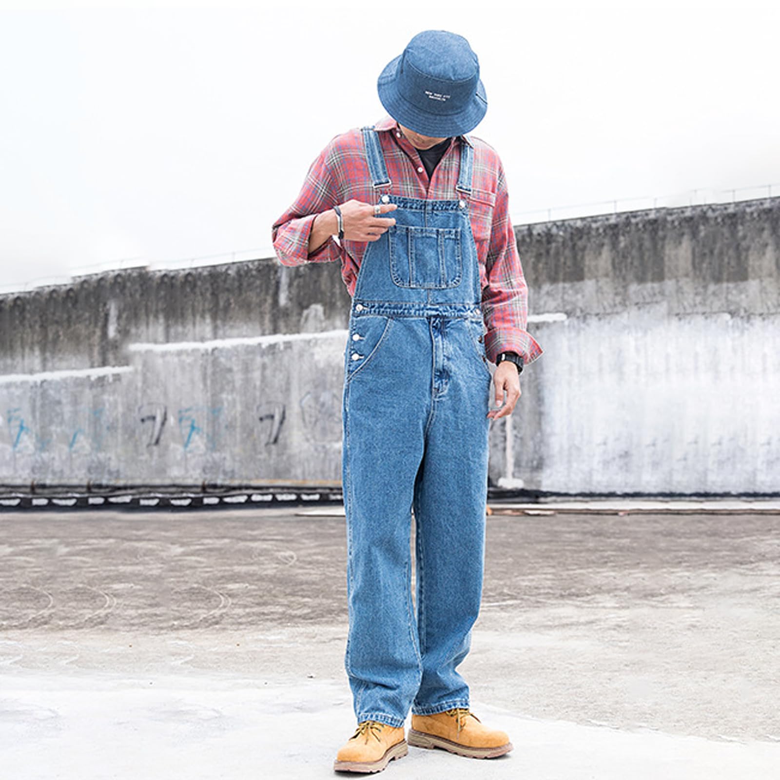 Monos Pantalones De Vaqueros Hombre,Overoles Vaqueros,Correa De Hombro Ajustable,con Botones En Los Lados,para Exteriores Casuales Fiestas Vacaciones Playa Vida Cotidiana