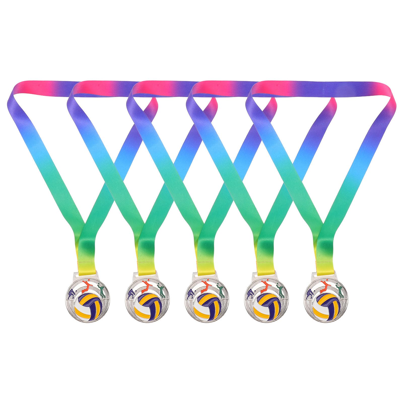 Medallas de voleibol para niñas Beavorty en aleación con diseño elegante para torneos, 5 piezas 8