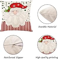 Vista 2 de Decoraciones navideñas – Juego de 4 fundas de almohada de Navidad de 18 x 18 pulgadas, decoración navideña para el hogar, sofá, sofá, decoración