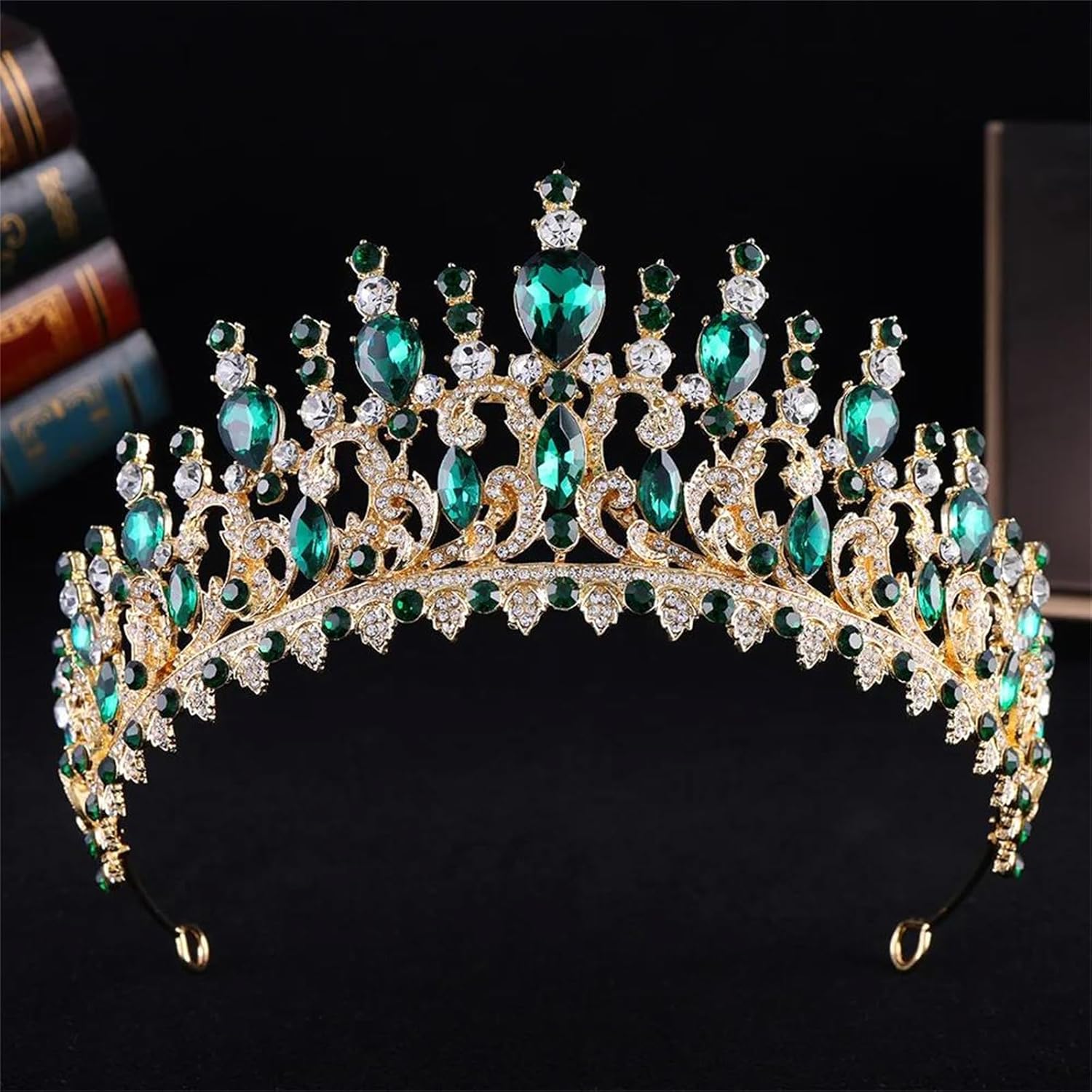Elegant Floral Opal Crystal Tiara Crown For Women Luxury Rhinestone Princess Headpiece Bridal Wedding Prom Hair Accessories