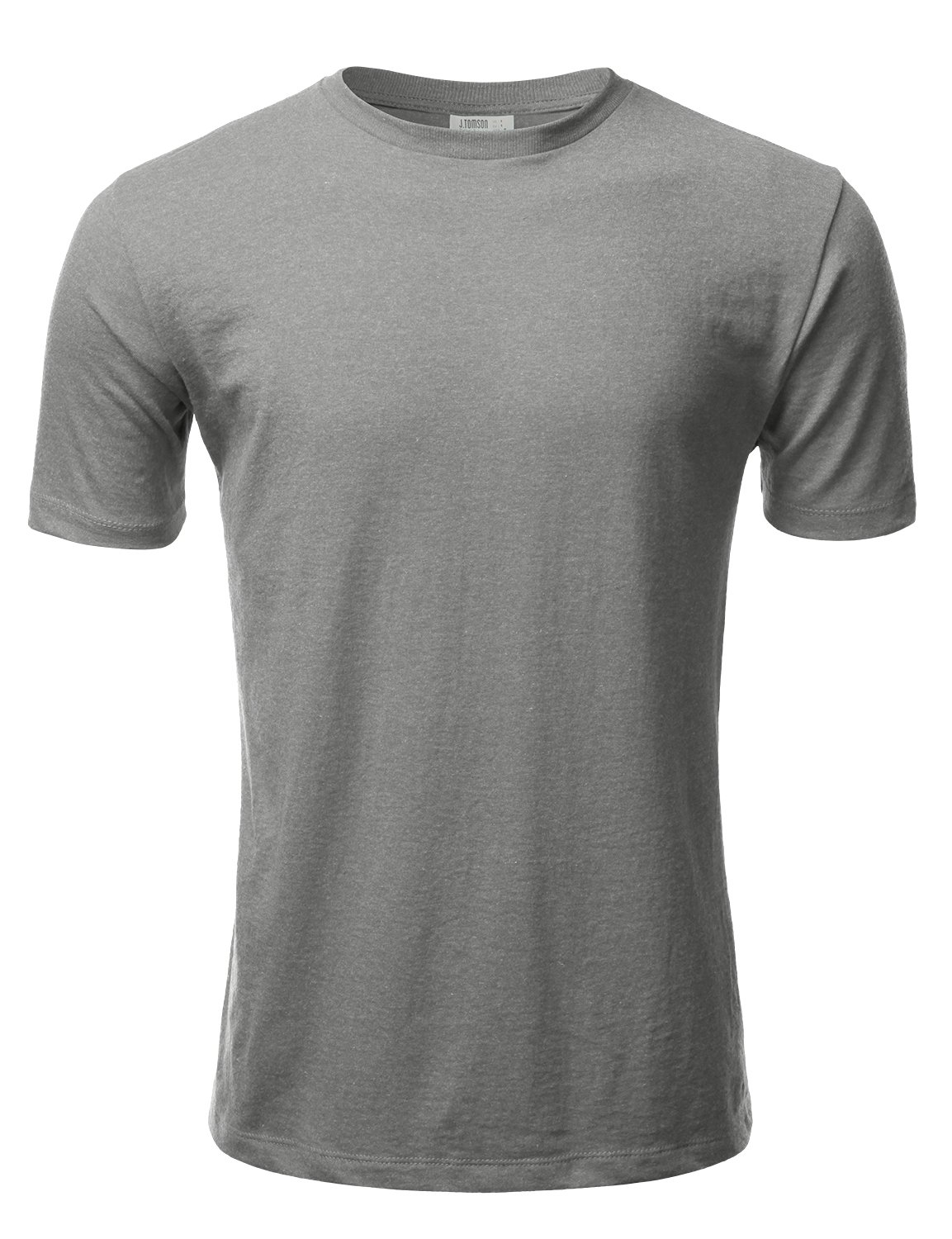 Men’s Poly Cotton Basic Heathered Crew Neck Short Sleeve T-Shirt Asphalt XL