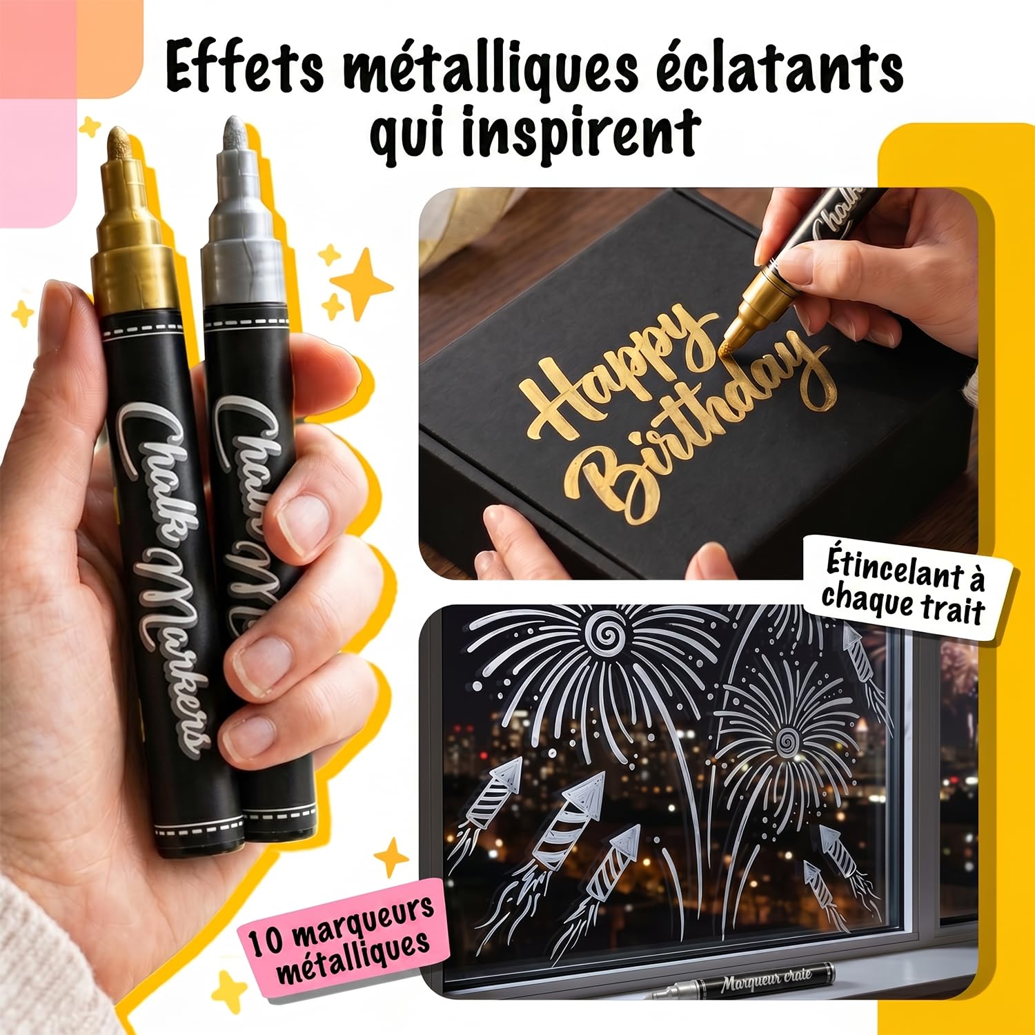 Chalkola 40 Marqueur Craie Effaçable Tableau Noir 6mm - Chalk Marker
