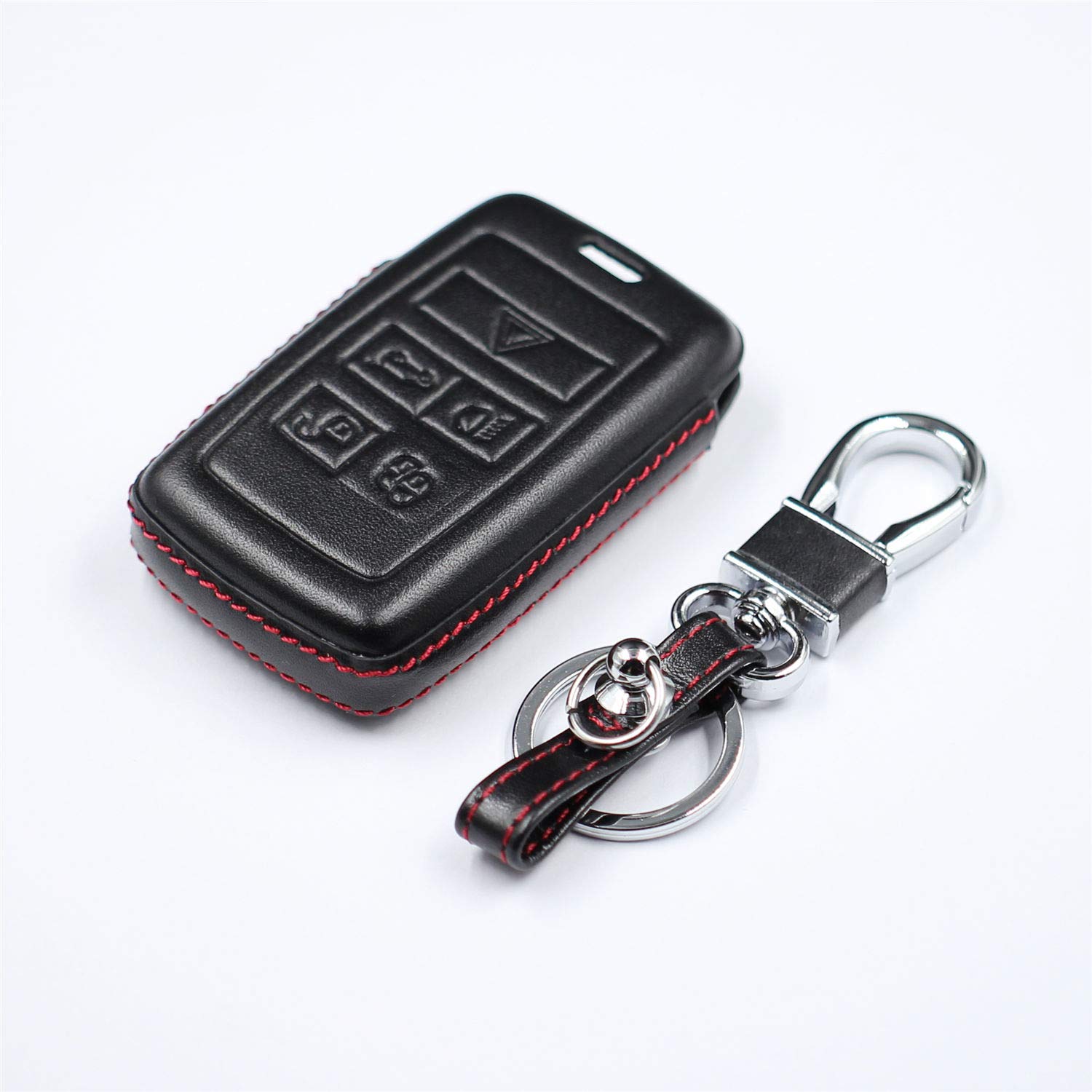 MissBlue Real Genuine Leather Key Case Cover for Land Rover Discovery 5 for Range Rover Evoque Sport Vogue for Jaguar E-PACE I-PACE Smart Car Key Fob