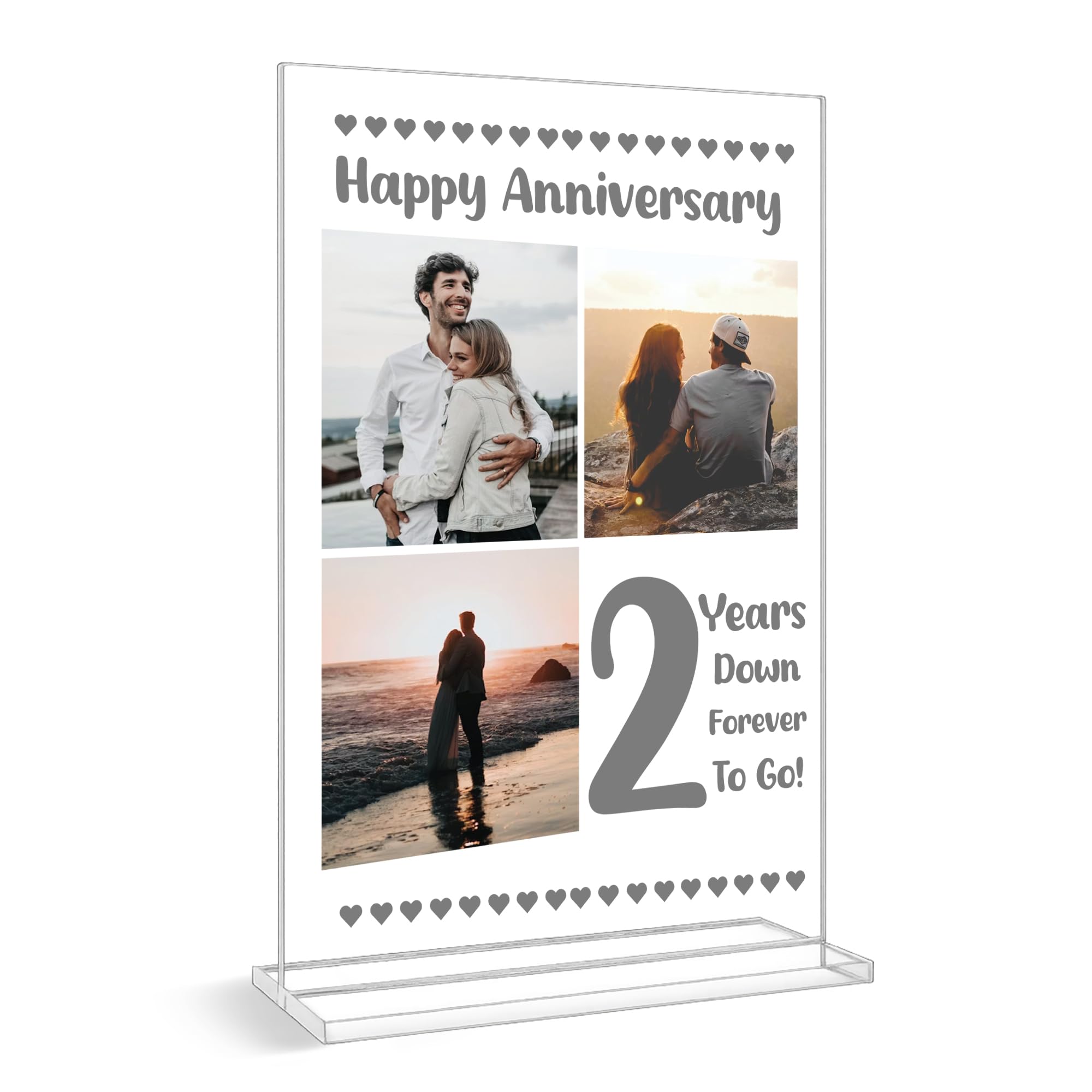 Red Ocean 2nd Anniversary Photo Plaque Second Anniversary Keepsake For Boyfriend Girlfriend Him Her