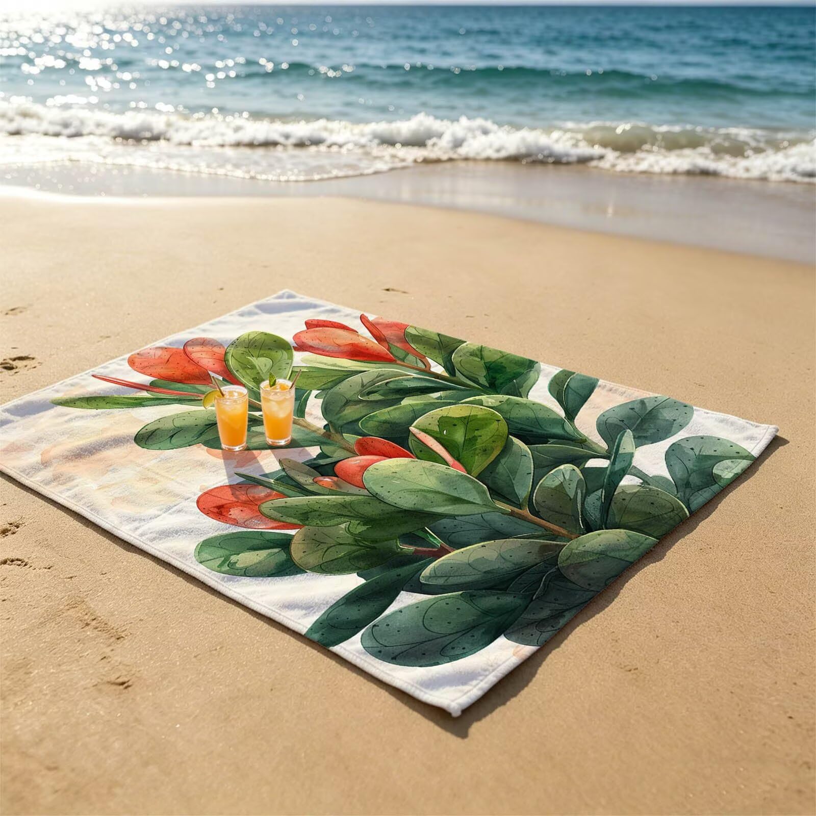 Cactus Toalla Playa 160x220 Resistente a la arena Secado rápido Ligero, Toalla Playa Grande 220 x 160cm Suave Cómodo como Gym Yoga Sauna Toallas Baño Grandes Exterior Travel Essentials Planta XTLS7253