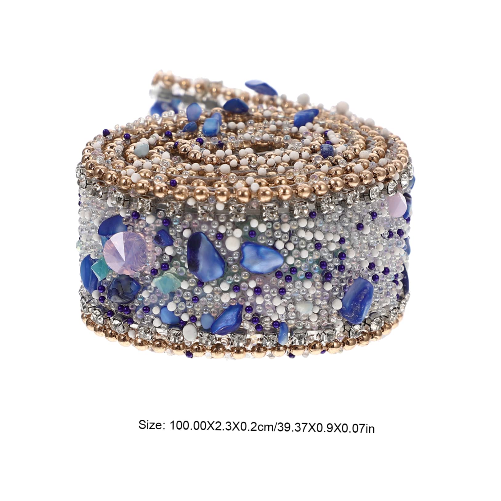 Tofficu 5rollen Dekoratives Strassband Für Kleidung Handgefertigtes Rhinestone Band Mit Goldperlen Lange Bastel-dekoration Für Hochzeiten Und Feste