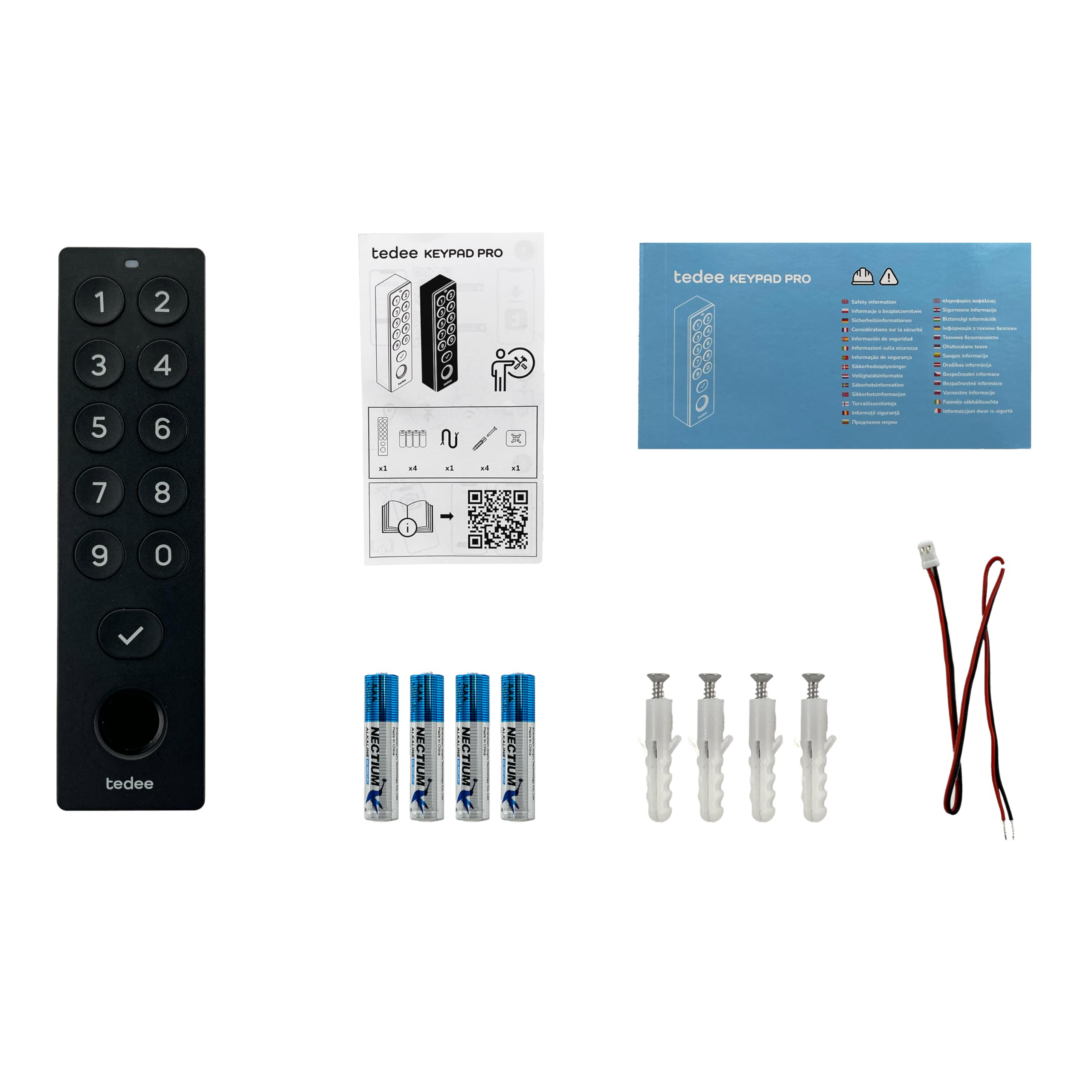 Tedee Keypad PRO – Clavier Biométrique pour Serrure Connectée, Empreinte Digitale, Code PIN, Entrée sans Clé | Compatible Tedee GO, GO2 et PRO | Bluetooth