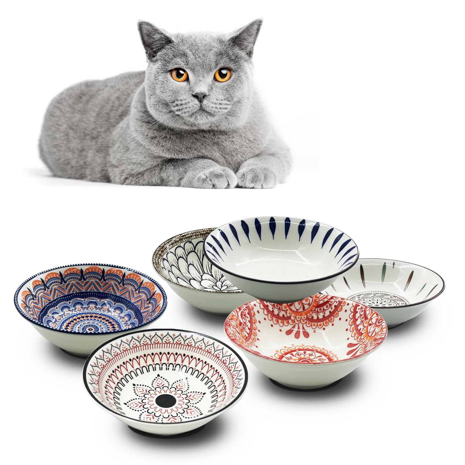Bols pour chat d'intérieur en céramique colorée pour repas et eau - 8