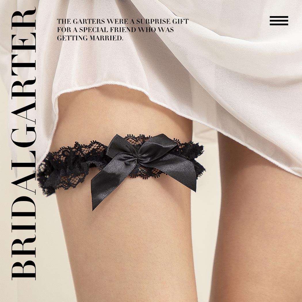 Florry Sexy Wedding Garter Lace Women Garter Belt for Bride Tossing Thigh Garters Bowknot Elastic Leg Ring for Party Prom