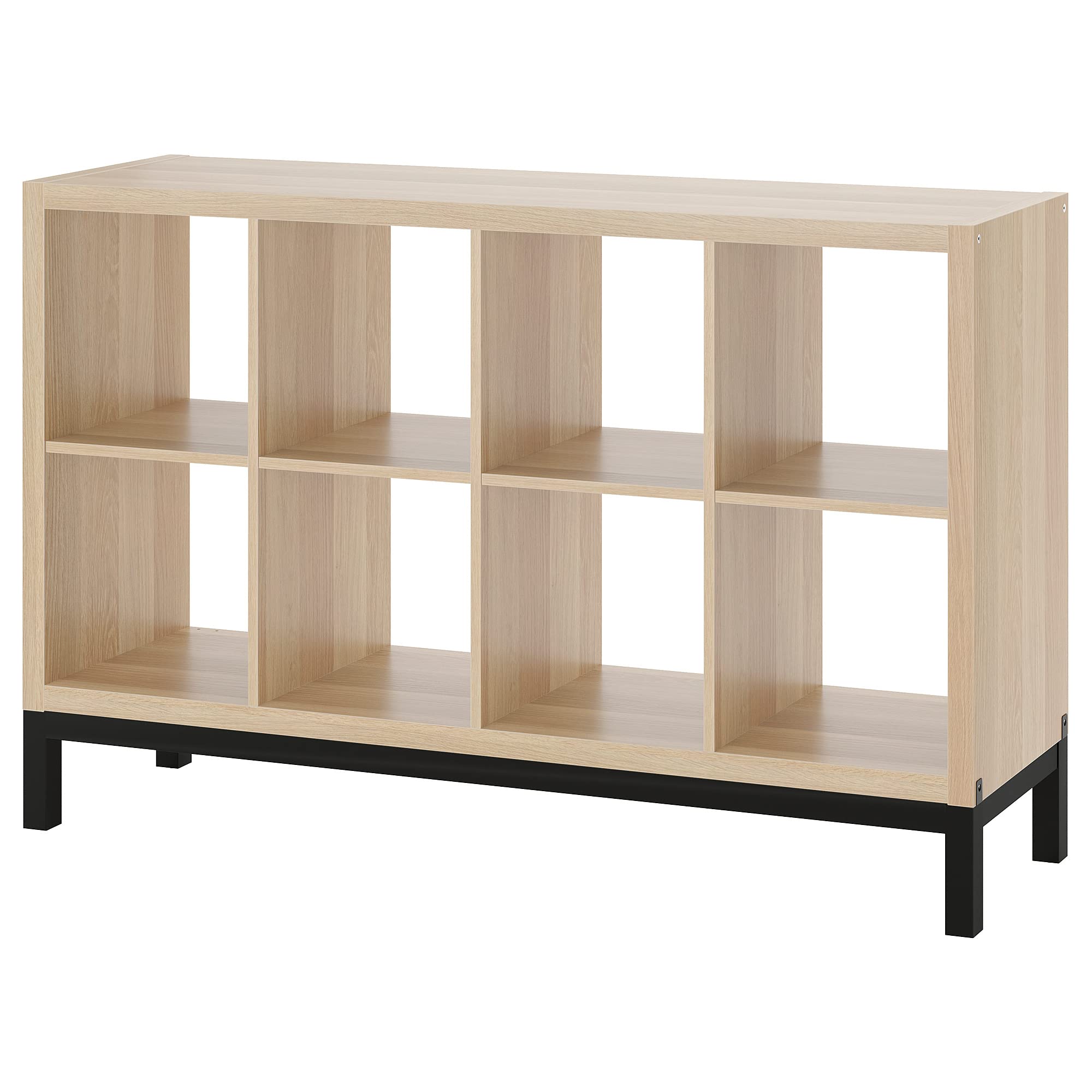 KALLAX Etagère avec piètement blanc et noir 147x94 cm pour un rangement fonctionnel
