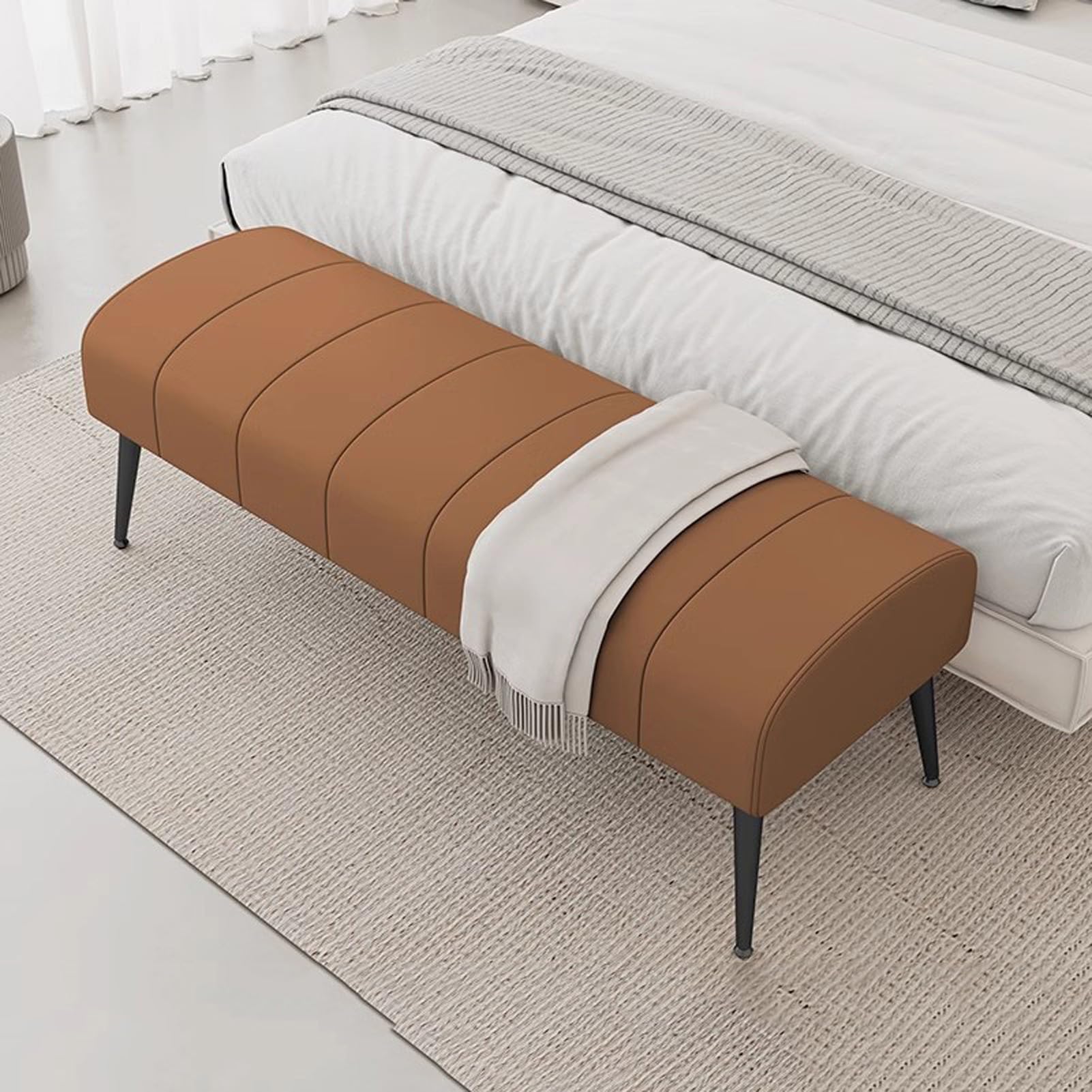 Banc de salon moderne bout de lit avec assise rembourrée entrée