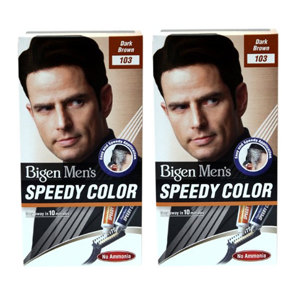 Bigen Men's Speedy Color, Dark Brown 103 (40g and 40g) - Pack of 2