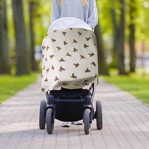 Miniatura 6 de Funda de lactancia de muselina para lactancia materna, transpirable, 100% algodón, con aro rígido para delantal de lactancia, toldo multiusos para