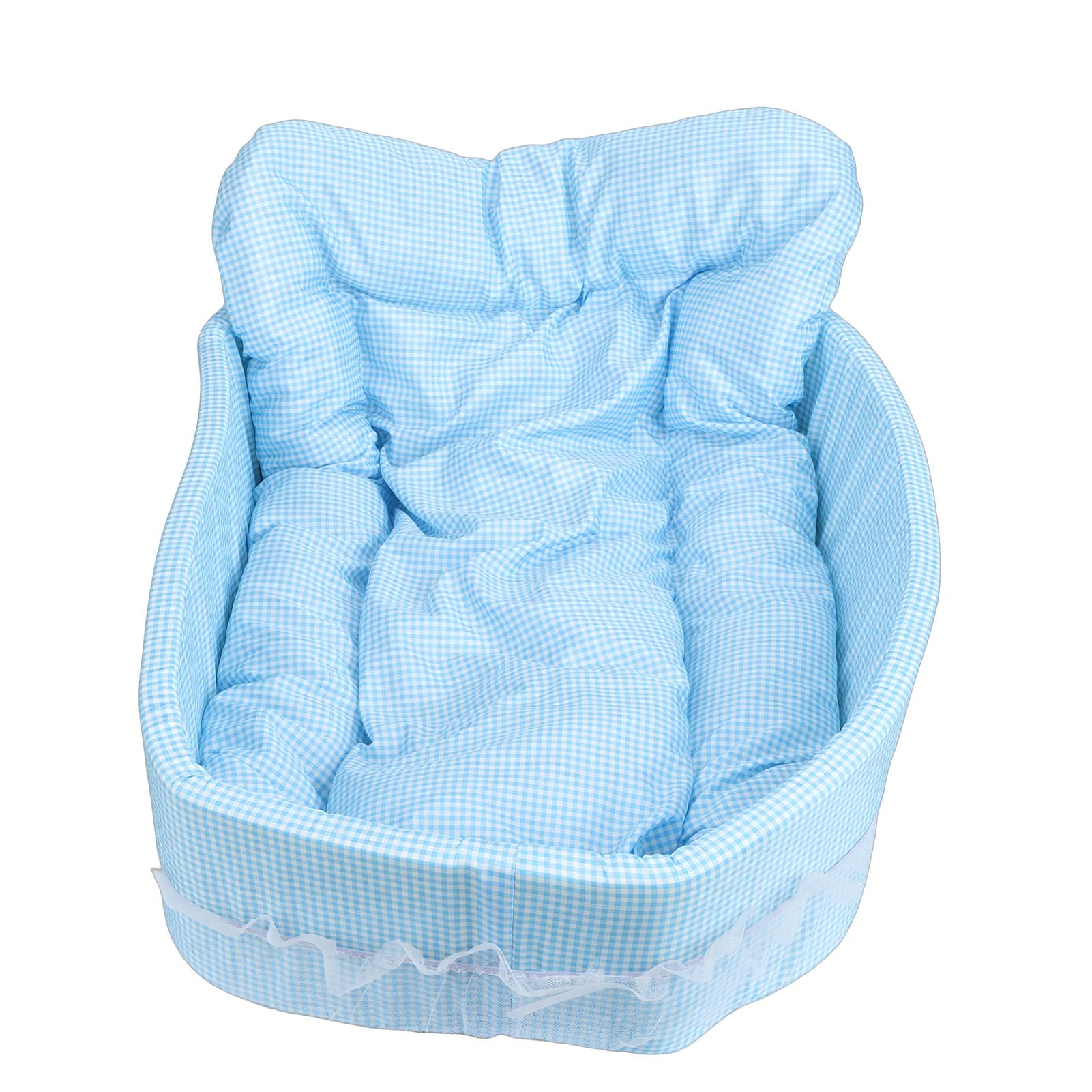 Lit pliable pour animaux Sxhlseller en polyester bleu doux et lavable